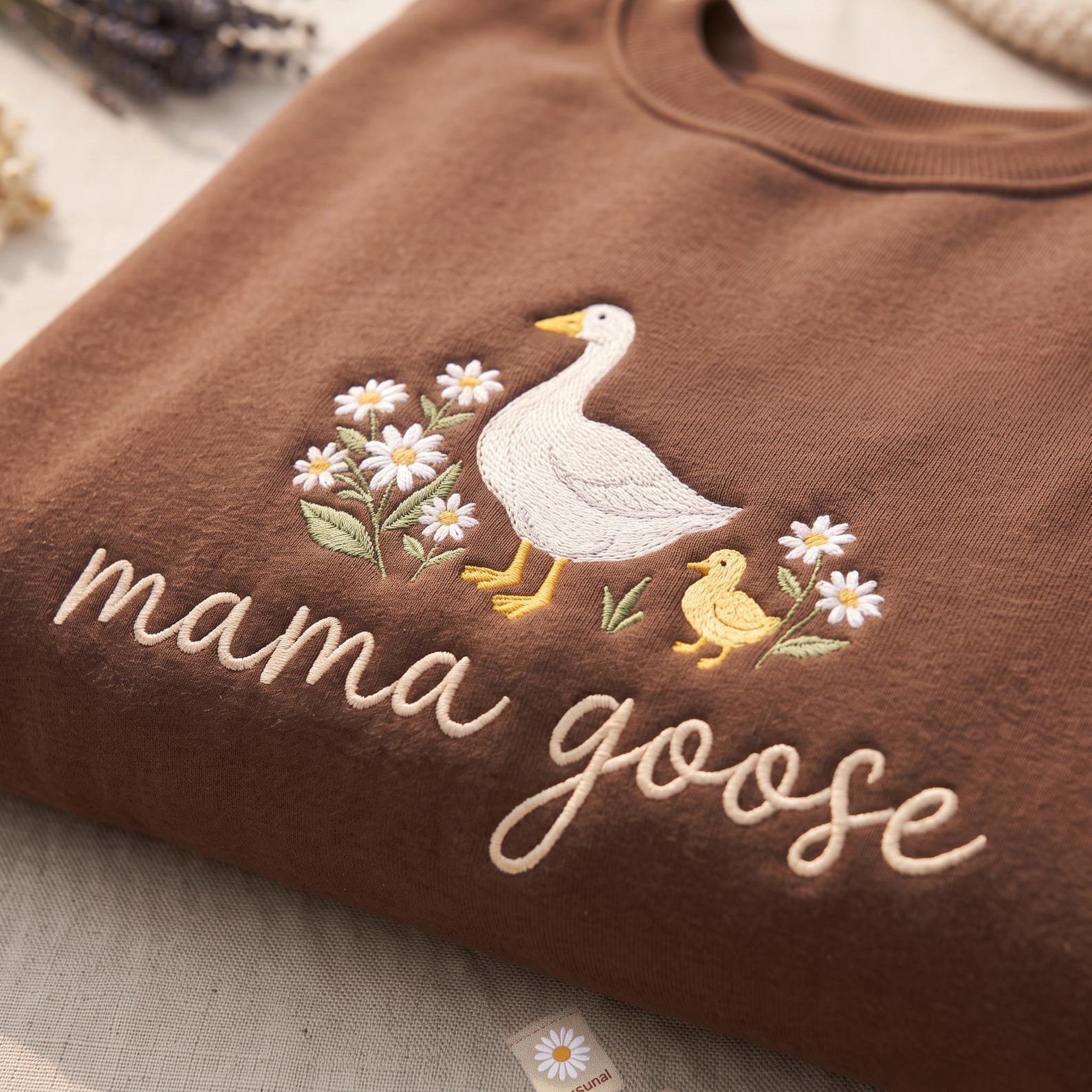 Embroidered Mama Goose Sweatshirt, Mother's Day Gift, New Mom Gift, Baby Shower Gift, Cozy Mom Sweater, Cute Mom Sweatshirt 4