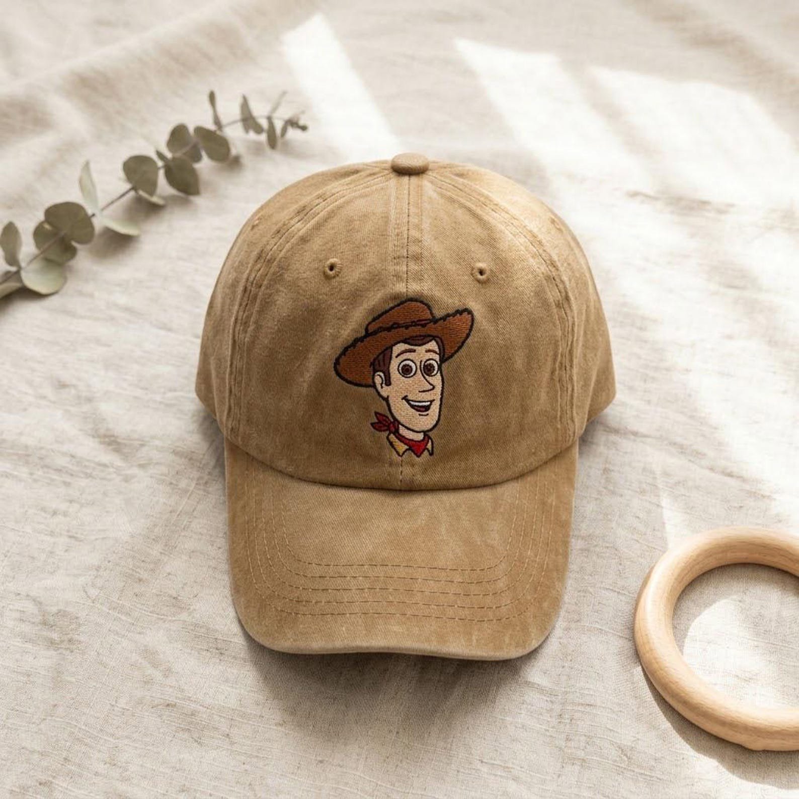 Embroidered Washed Dad Hat, Cute Cowboy Space Hero Alien Character Cap, Retro Cartoon Inspired Theme Park Vacation Gift 3