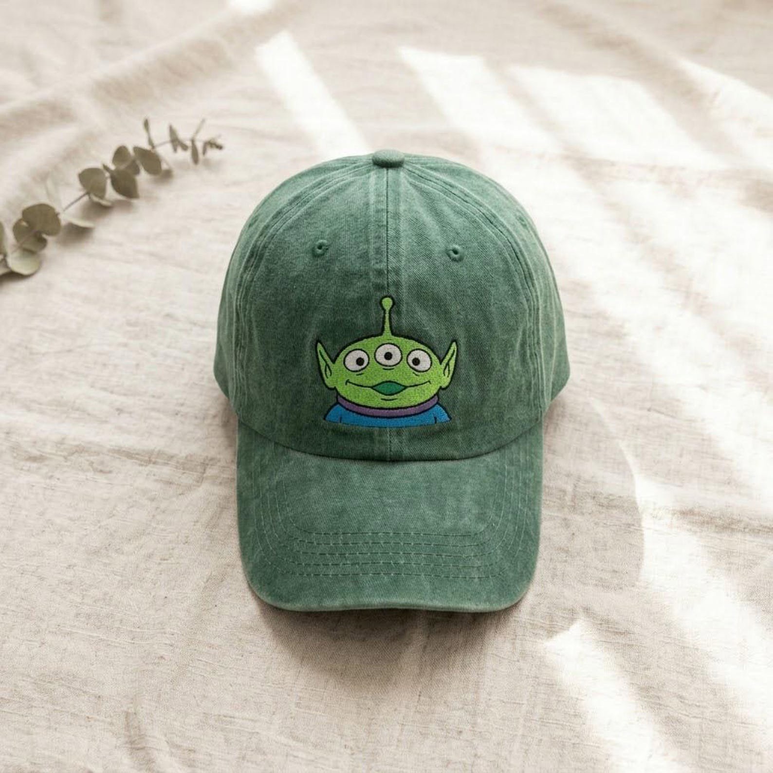 Embroidered Washed Dad Hat, Cute Cowboy Space Hero Alien Character Cap, Retro Cartoon Inspired Theme Park Vacation Gift 4