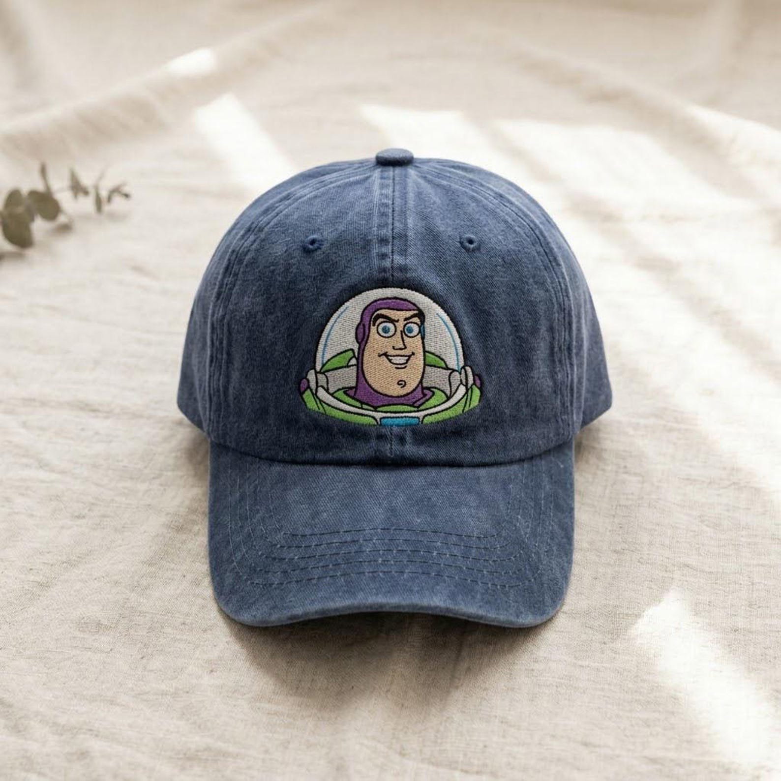 Embroidered Washed Dad Hat, Cute Cowboy Space Hero Alien Character Cap, Retro Cartoon Inspired Theme Park Vacation Gift 5