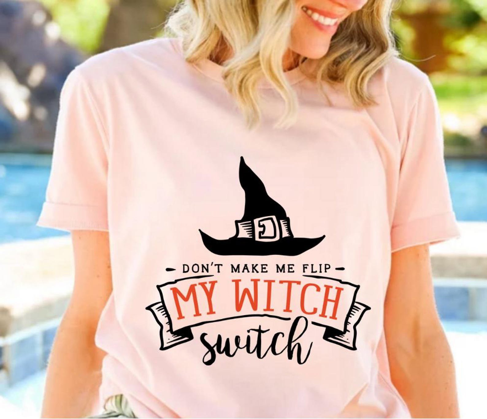 Funny Flip My Witch Switch Halloween Sweatshirt with Wizard Hat For Sarcastic Humorous Outfit 6