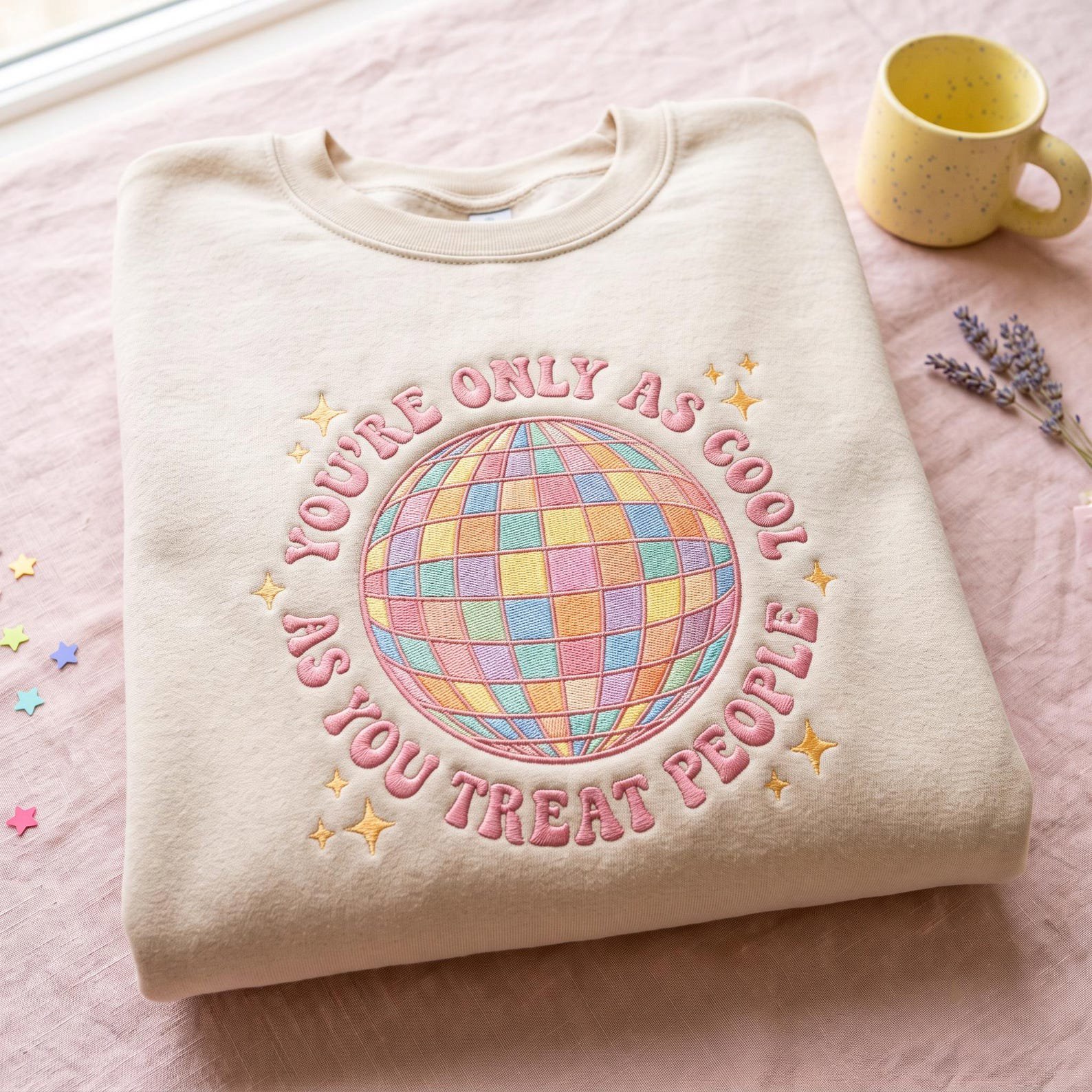 Embroidered You're Only As Cool As You Treat People Shirt, Positive Affirmation Sweatshirt, Kindness Gift Shirt, Mental Health Sweater 3