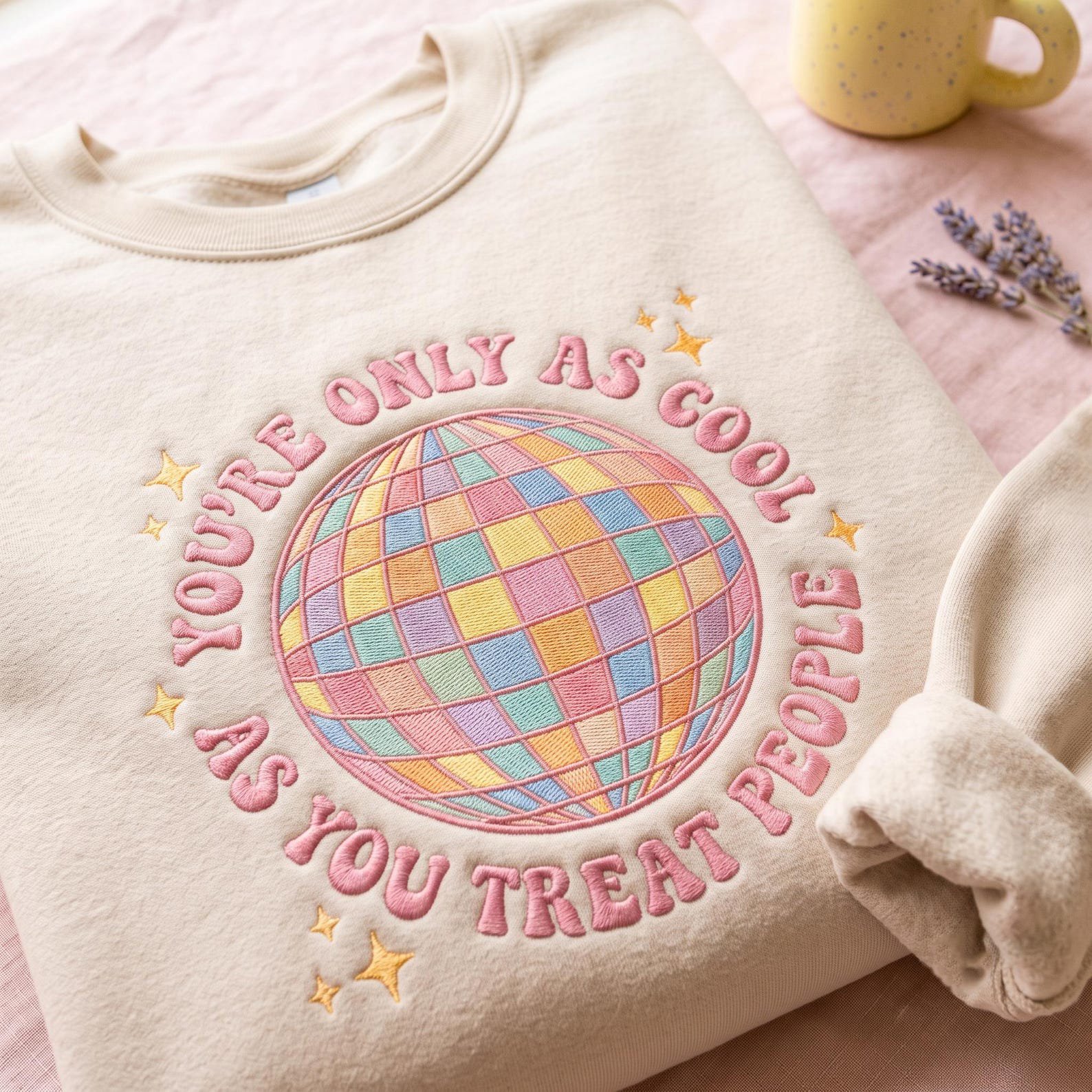 Embroidered You're Only As Cool As You Treat People Shirt, Positive Affirmation Sweatshirt, Kindness Gift Shirt, Mental Health Sweater 4