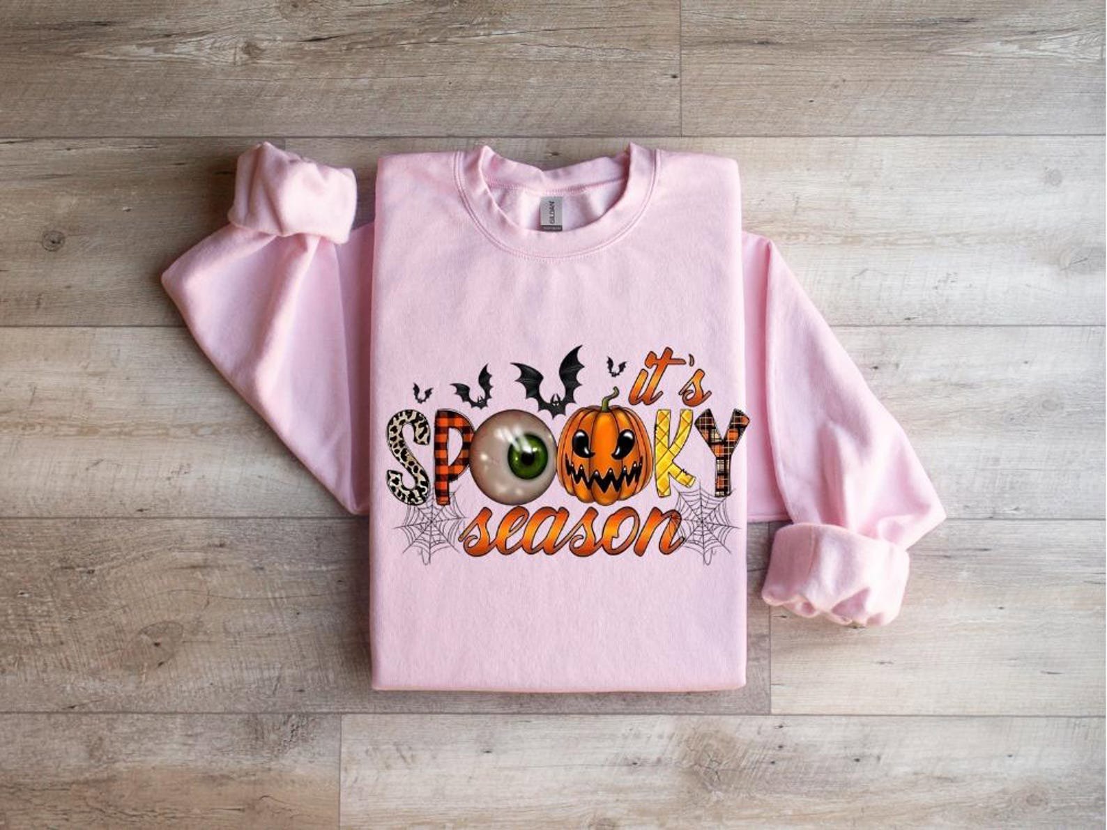 Spooky Season Halloween Sweatshirt, Jack O Lantern Pumpkin Eyeball Graphic For Autumn Festival Outfit 4