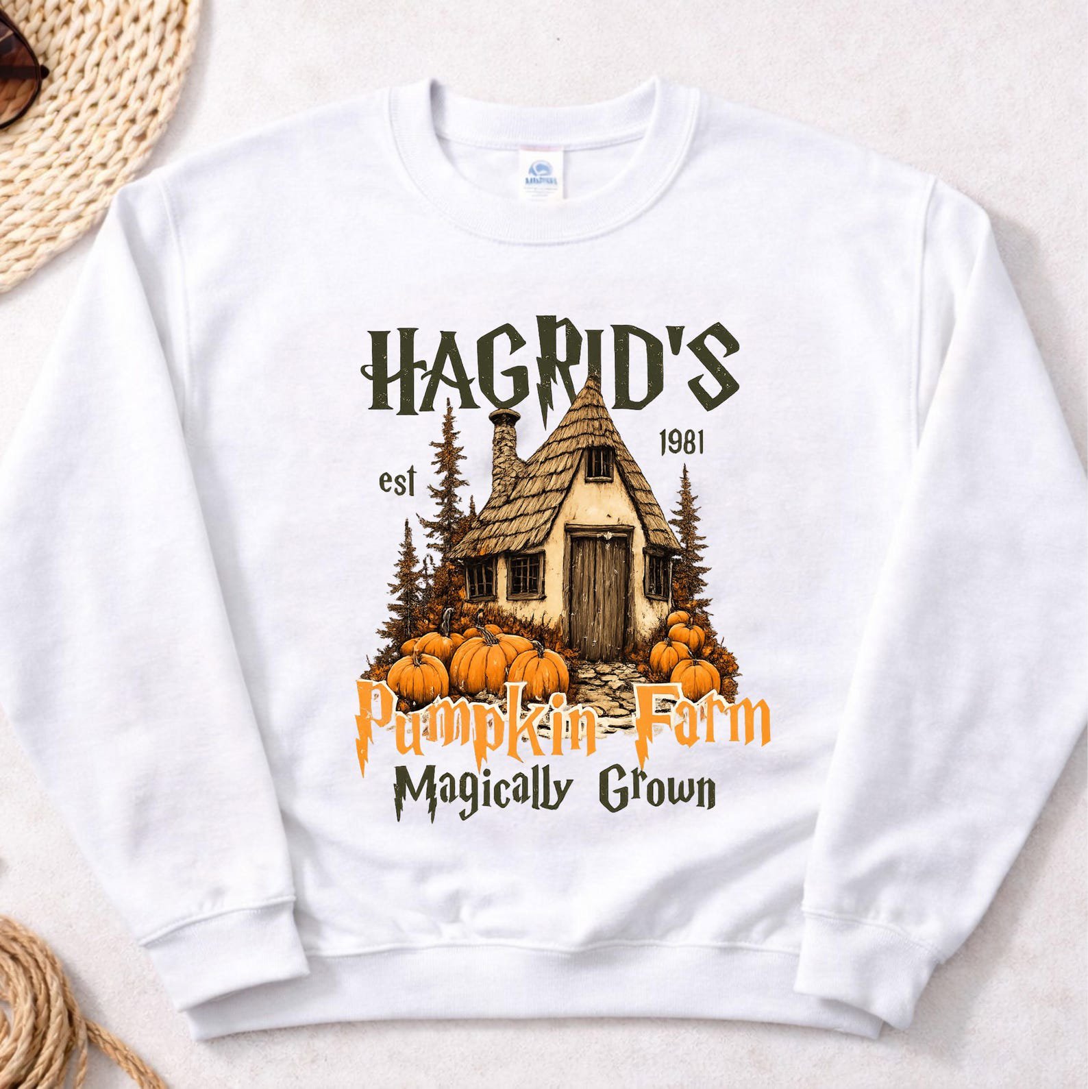 Magical Cottage Pumpkin Farm Shirt ,Vintage Hut Graphic For Family Matching Halloween Outfit 1