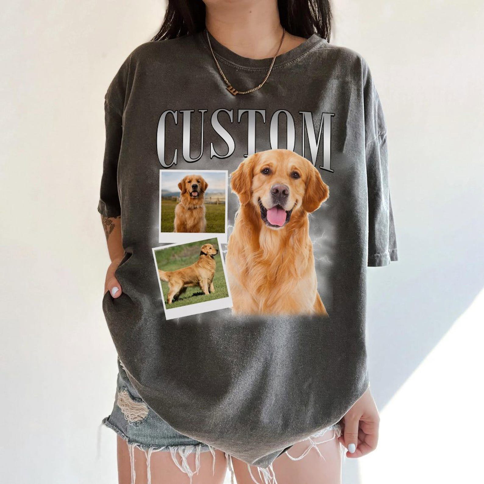 Personalized Dog Shirt, Custom Photo Comfort Colors Tee, Dog Lover Gift Shirt 8