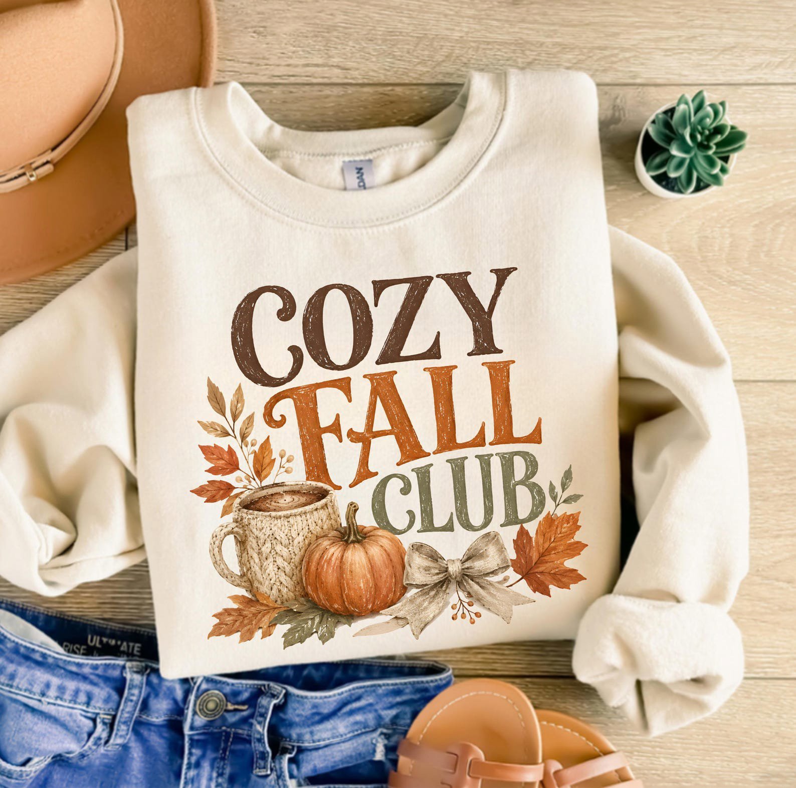 Cozy Fall Club Shirt for Matching Pumpkin Patch Season, Cozy Autumn Girls Trip Sweatshirt 1