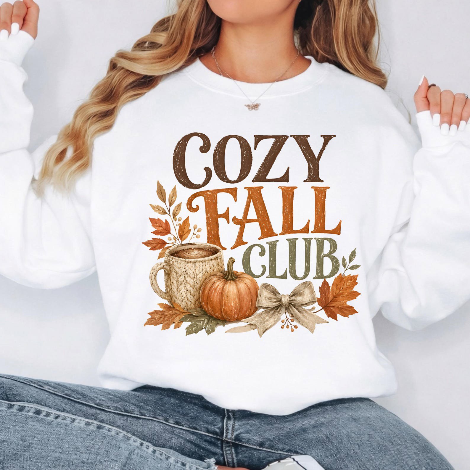 Cozy Fall Club Shirt for Matching Pumpkin Patch Season, Cozy Autumn Girls Trip Sweatshirt 5