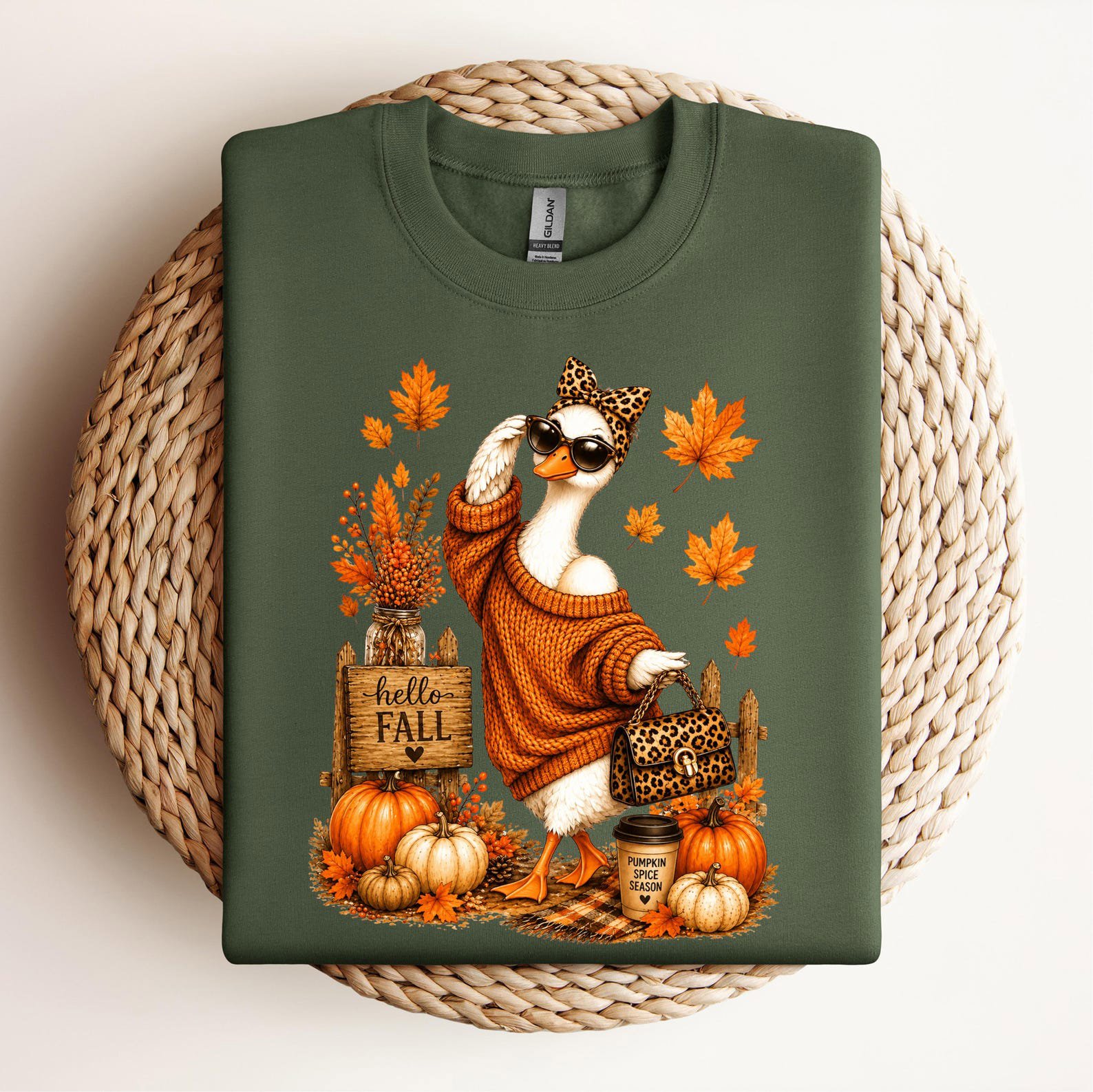 Fall Goose Shirt, Pumpkin Season Autumn Tee, Cozy Thanksgiving Outfit, Farm Animal Lover Gift 4