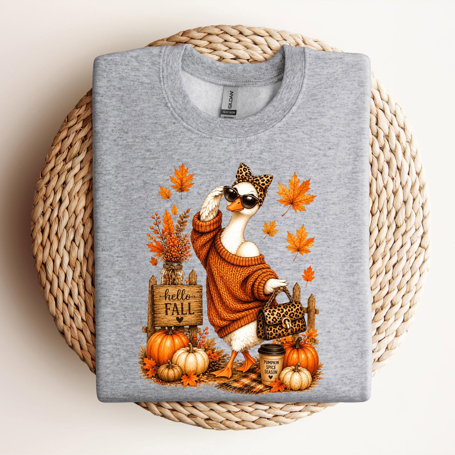 Fall Goose Shirt, Pumpkin Season Autumn Tee, Cozy Thanksgiving Outfit, Farm Animal Lover Gift 5