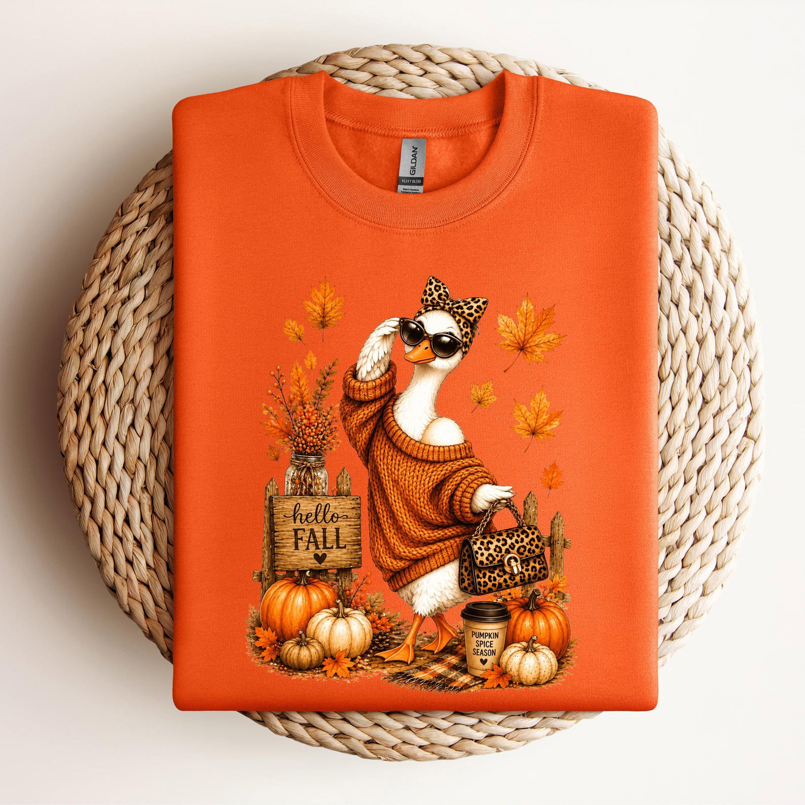 Fall Goose Shirt, Pumpkin Season Autumn Tee, Cozy Thanksgiving Outfit, Farm Animal Lover Gift 7