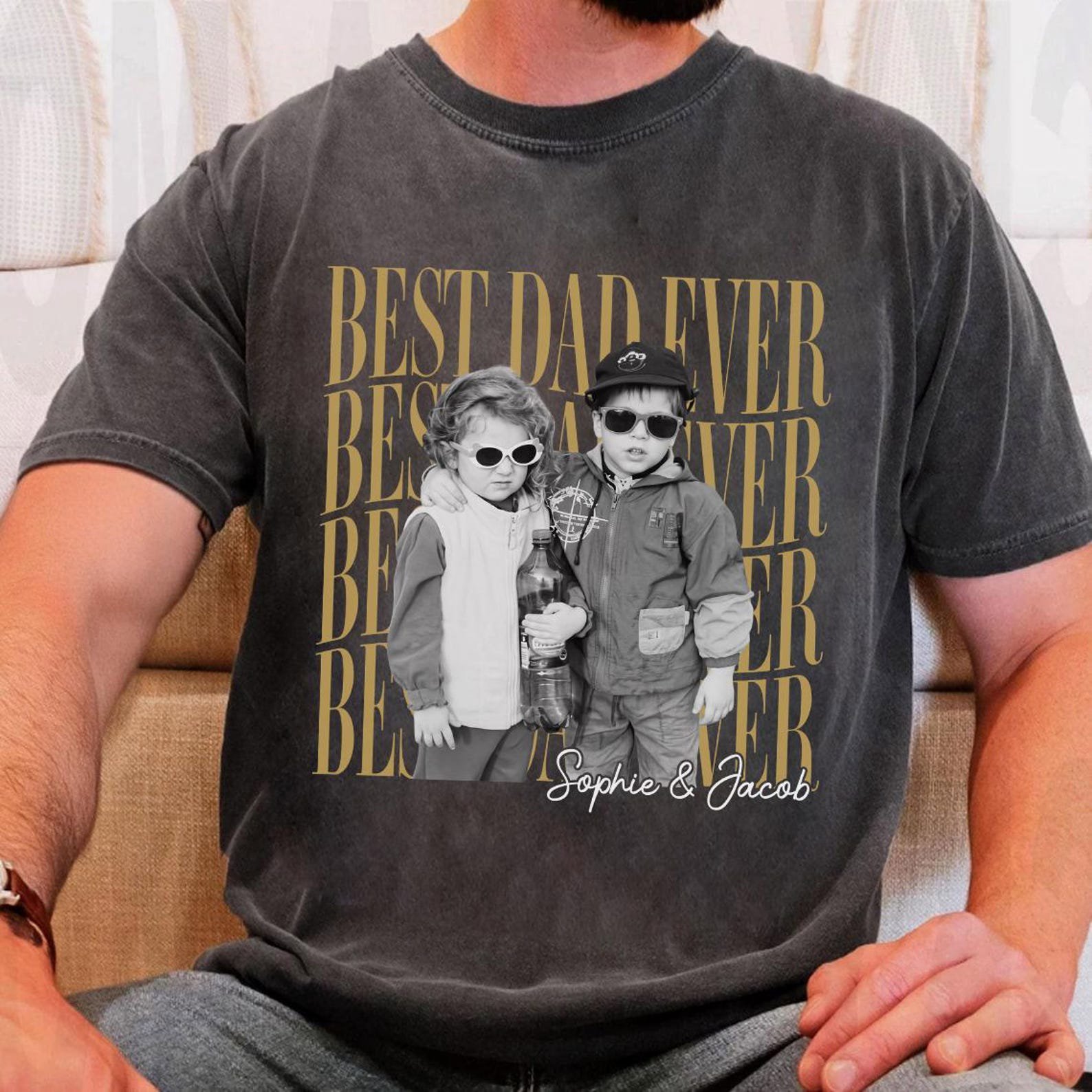 Personalized Retro Dad Photo Shirt, Funny Father’s Day Gift Tee, Vintage Custom Dad Picture Shirt 3