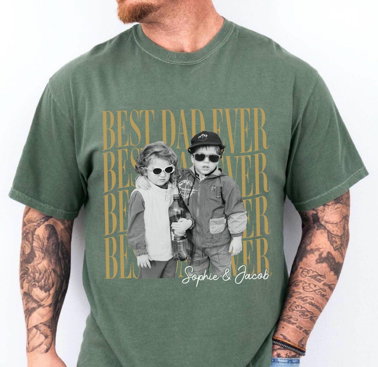 Personalized Retro Dad Photo Shirt, Funny Father’s Day Gift Tee, Vintage Custom Dad Picture Shirt 4
