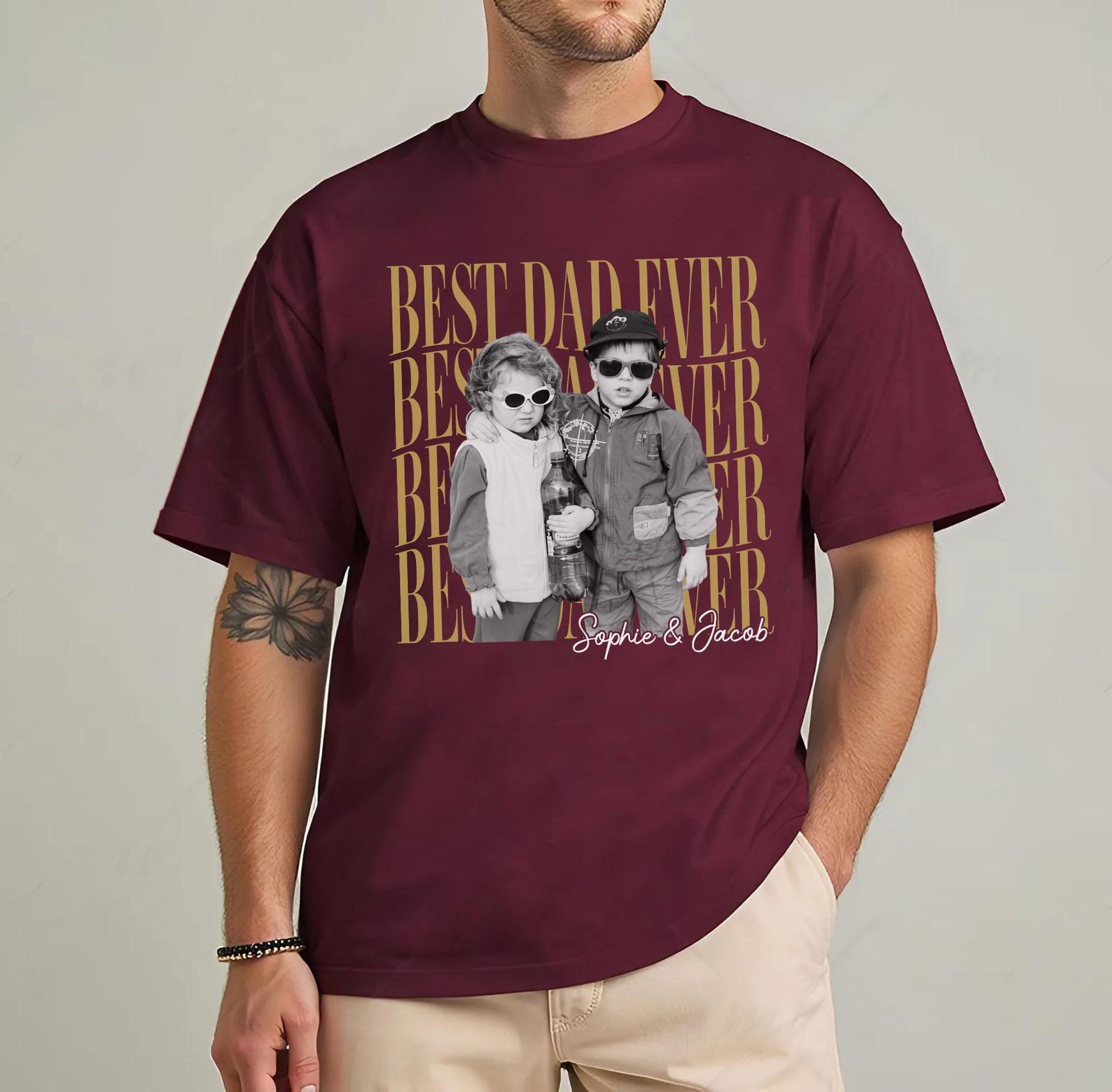 Personalized Retro Dad Photo Shirt, Funny Father’s Day Gift Tee, Vintage Custom Dad Picture Shirt 5