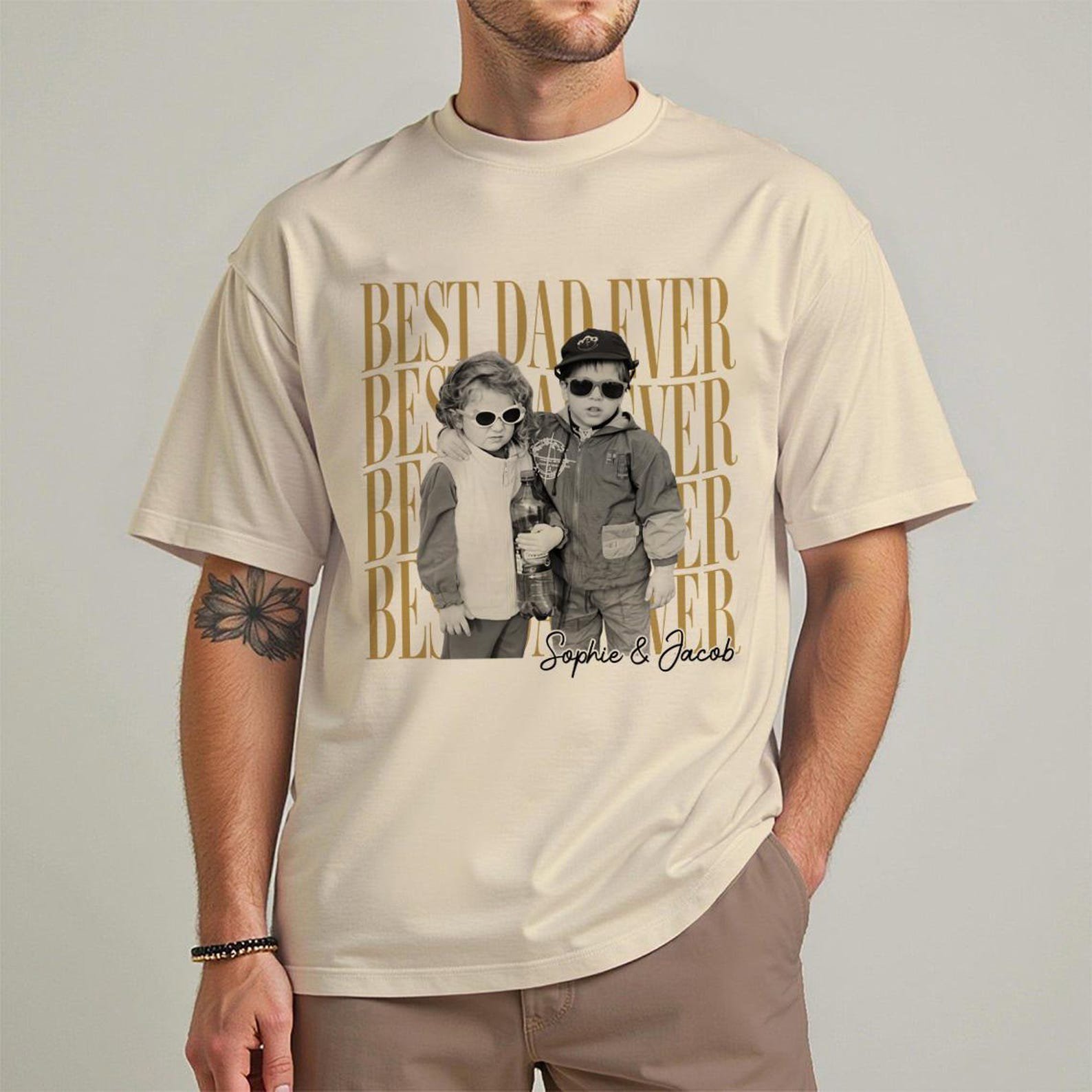 Personalized Retro Dad Photo Shirt, Funny Father’s Day Gift Tee, Vintage Custom Dad Picture Shirt 7