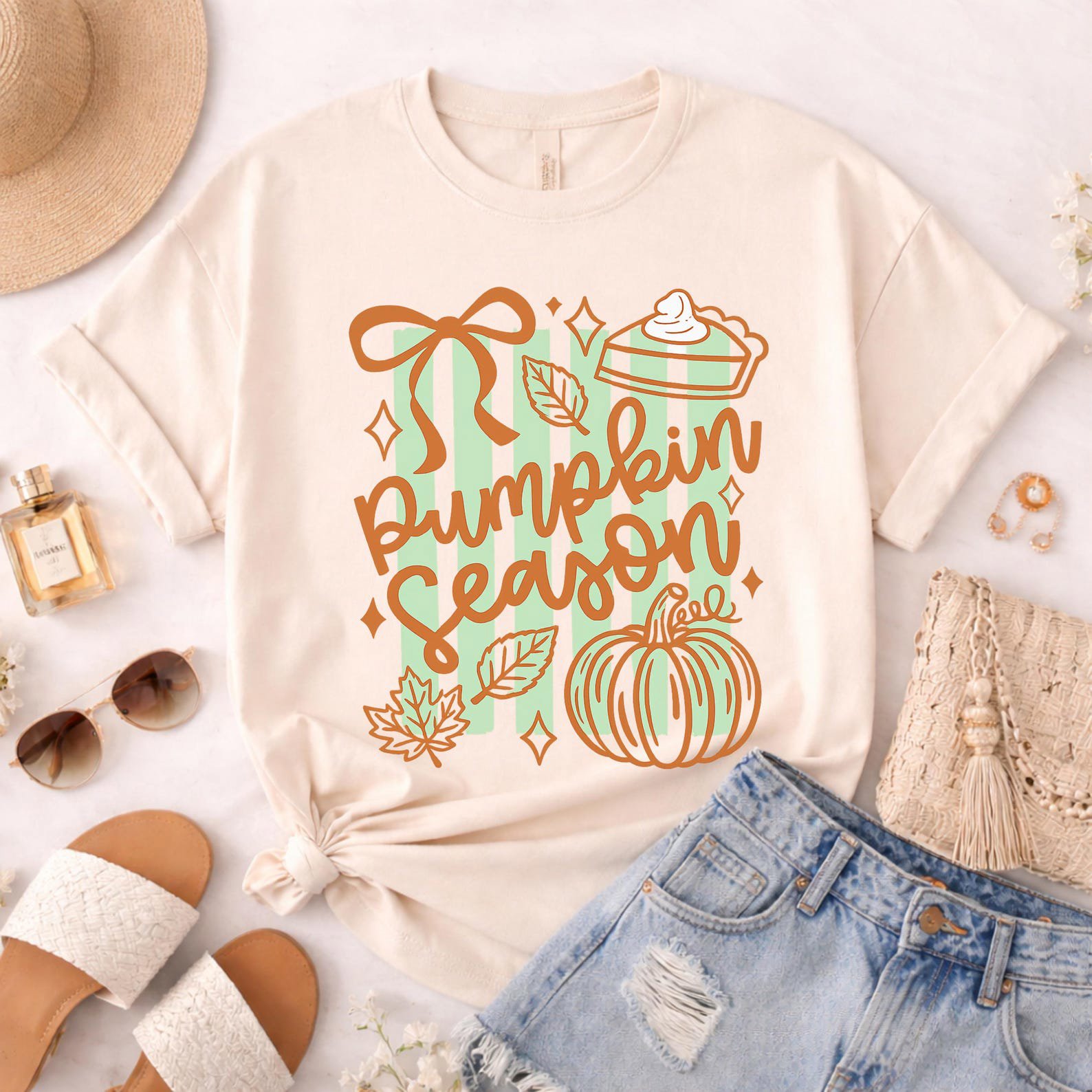 Pumpkin Season Shirt, Fall Autumn Tee, Patch Thanksgiving Outfit, Cozy Women Gift 5