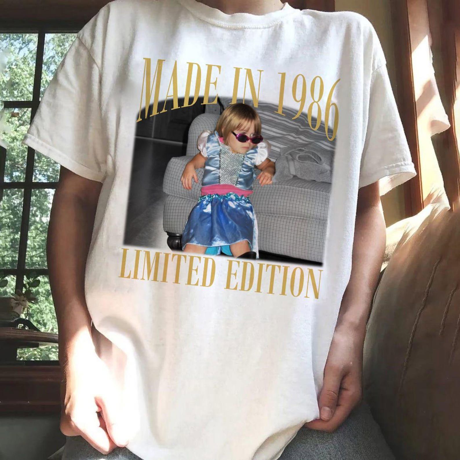 Custom Photo Birthday Shirt, Personalized Vintage Year Tee, 40th Birthday Gift for Women 1
