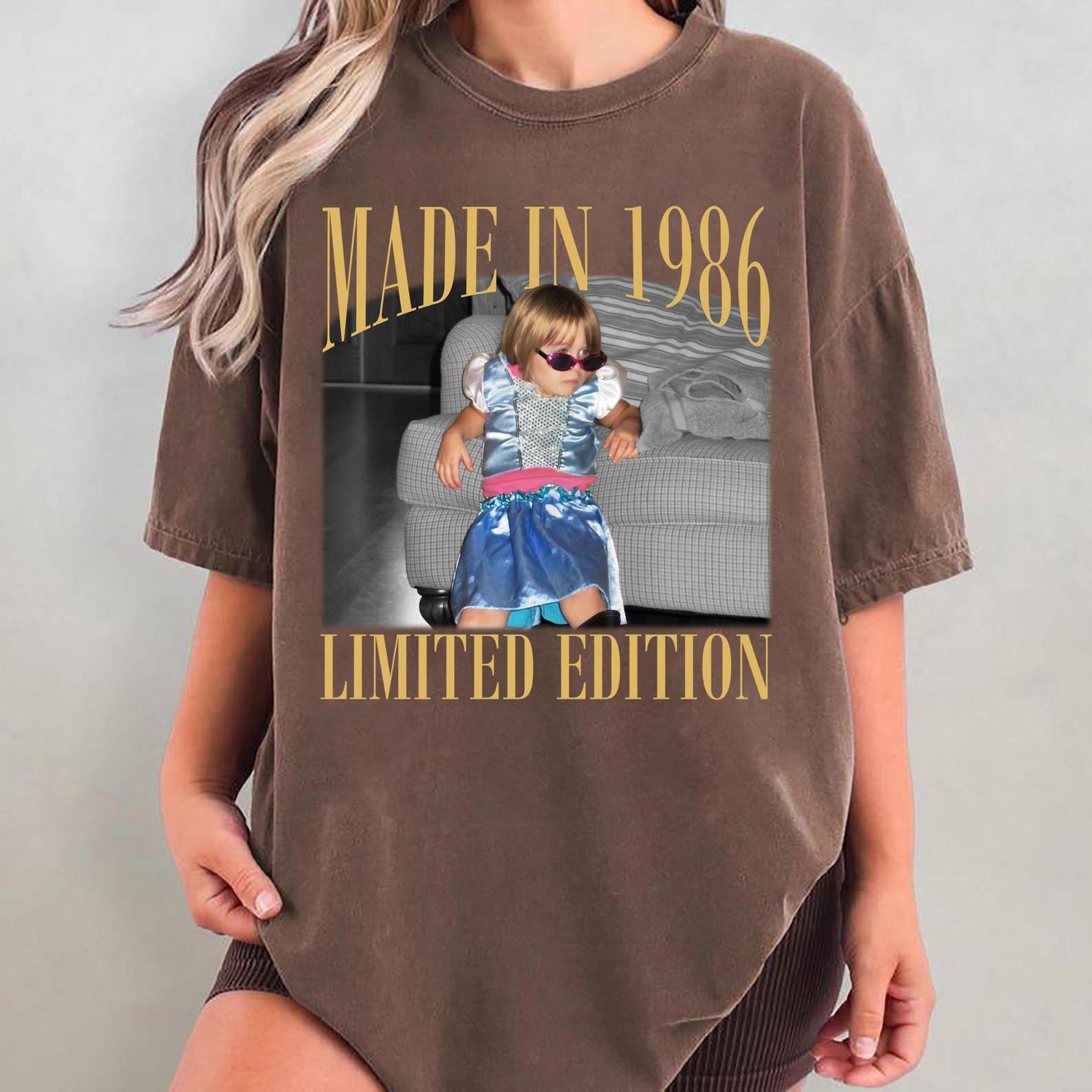 Custom Photo Birthday Shirt, Personalized Vintage Year Tee, 40th Birthday Gift for Women 4