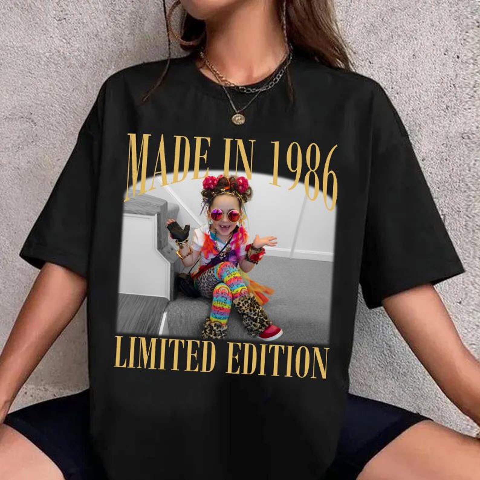 Custom Photo Birthday Shirt, Personalized Vintage Year Tee, 40th Birthday Gift for Women 6