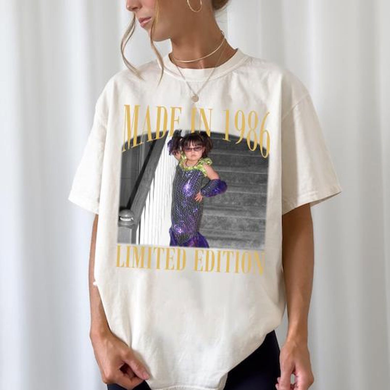 Custom Photo Birthday Shirt, Personalized Vintage Year Tee, 40th Birthday Gift for Women 7