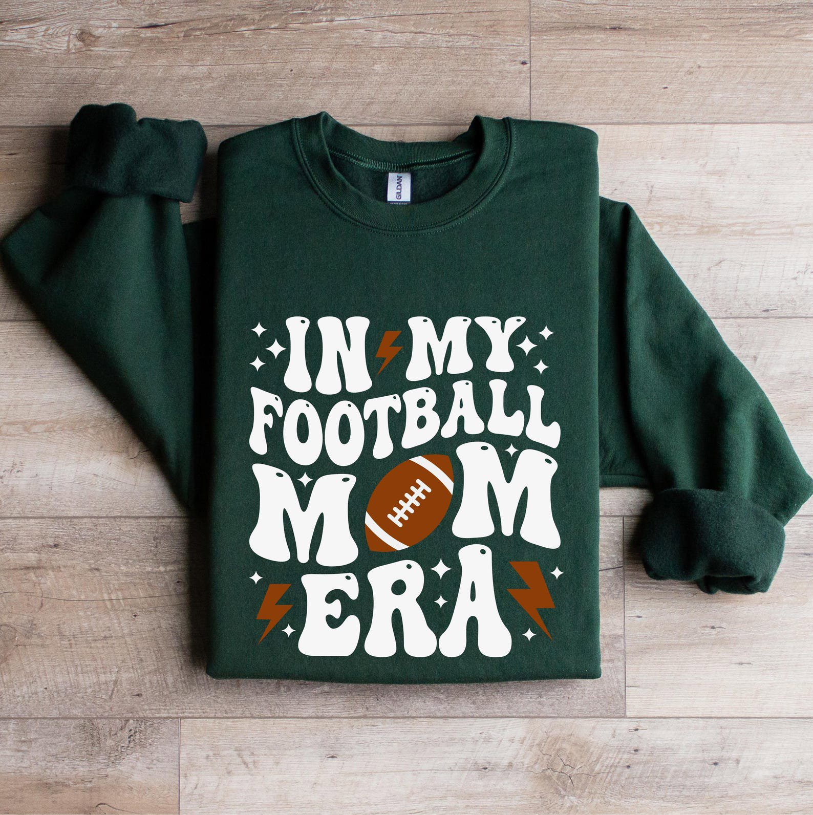 Retro In My Football Mom Era Shirt , Wavy Typography And Graphic Game Day Sweatshirt 5