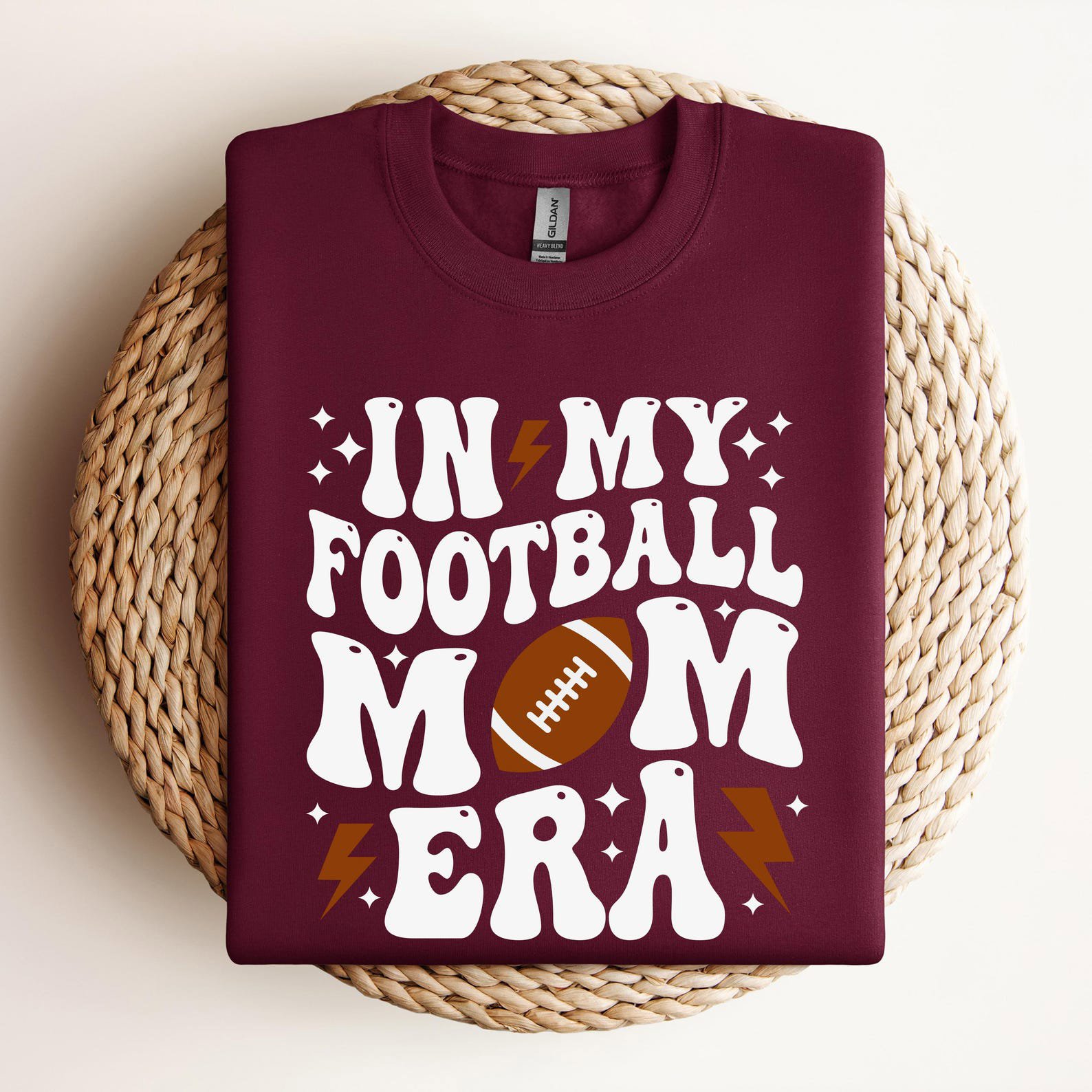Retro In My Football Mom Era Shirt , Wavy Typography And Graphic Game Day Sweatshirt 7