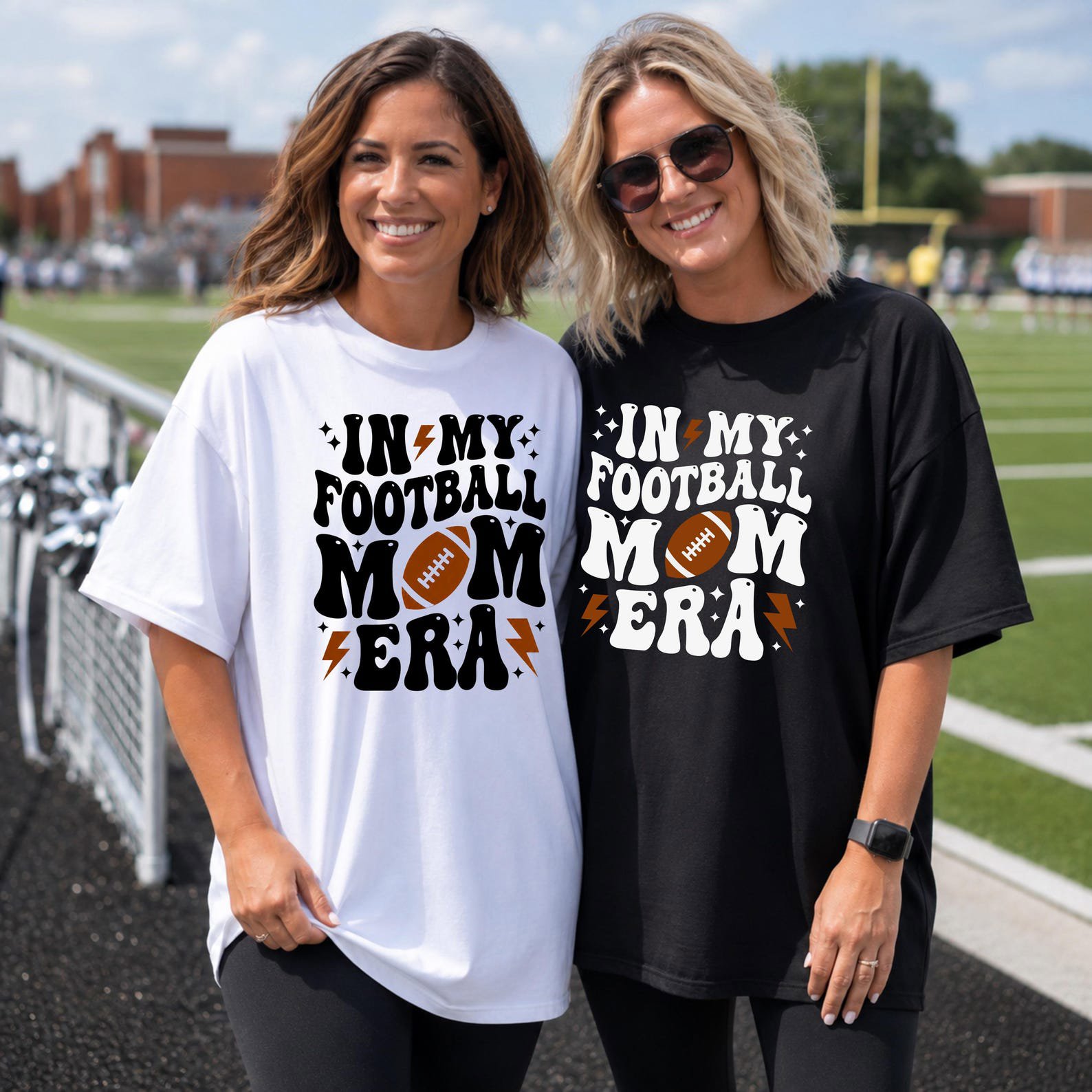 Retro In My Football Mom Era Shirt , Wavy Typography And Graphic Game Day Sweatshirt 8
