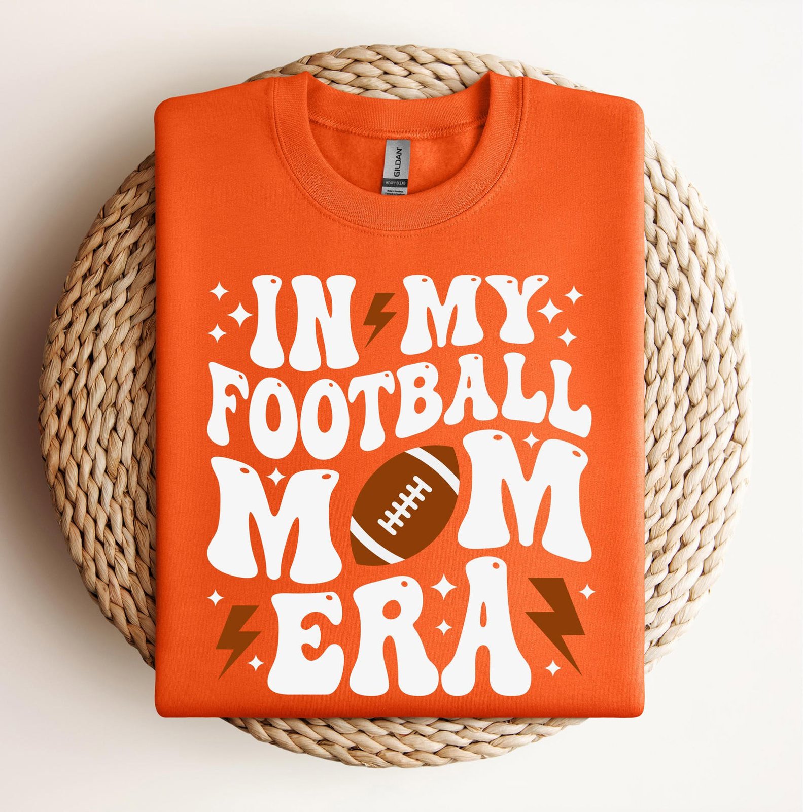 Retro In My Football Mom Era Shirt , Wavy Typography And Graphic Game Day Sweatshirt 9