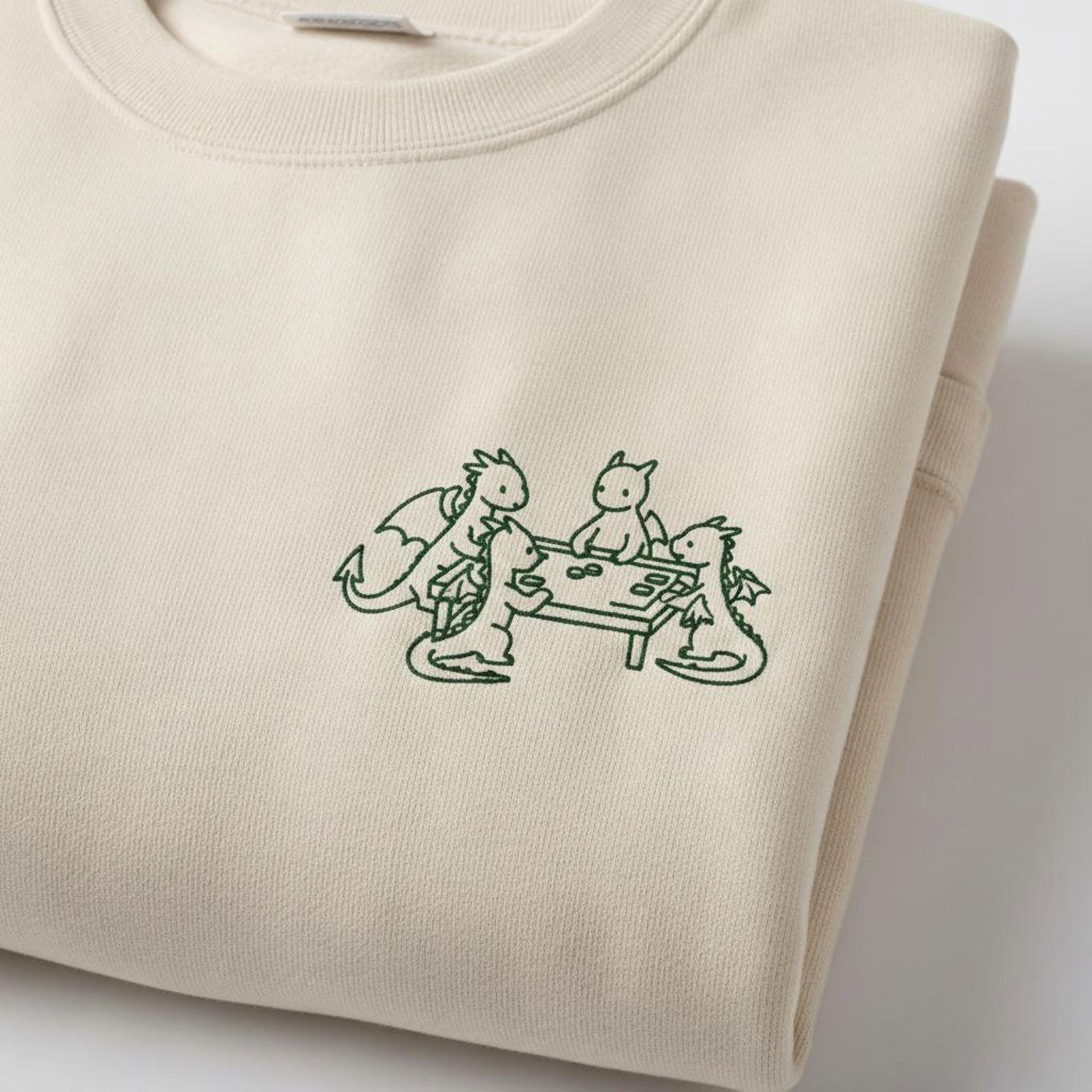 Embroidered DnD Sweatshirt, Dungeon Master Gamer Gift, Funny Houses & Humans Dragons Parody Sweater 2
