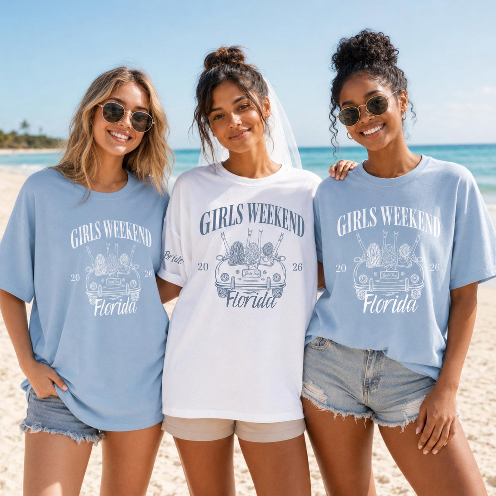 Bacholerette Custom Girls Weekend Shirt, Matching Beach Vacation Tee, Friends Getaway Shirt 1