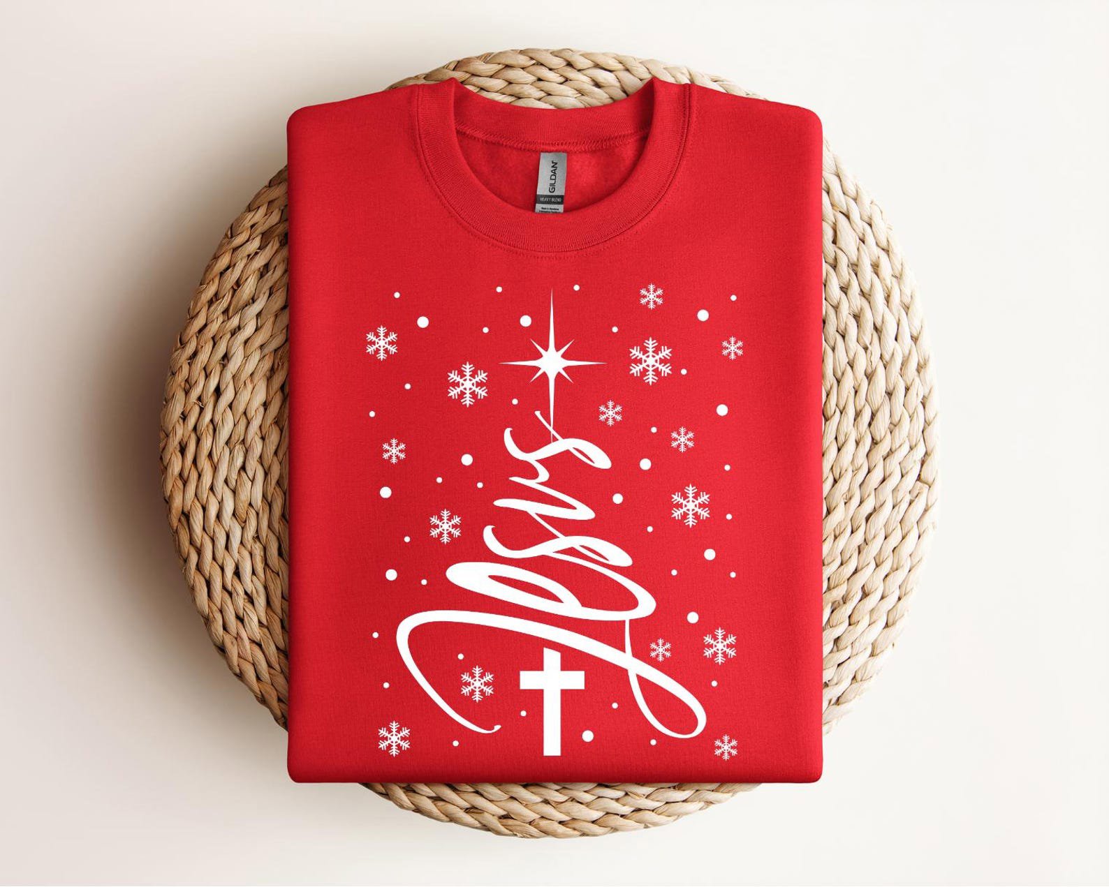Jesus Christmas Sweatshirt • Christian Winter Sweater • Faith Cross Snowflake Shirt • Religious Holiday Gift • Cozy Christian Apparel 9