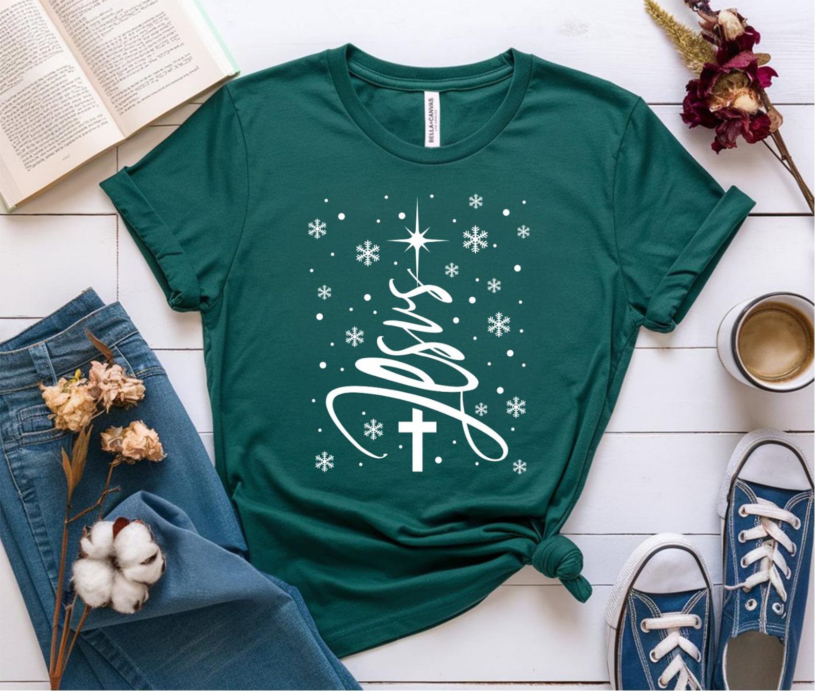Jesus Christmas Sweatshirt • Christian Winter Sweater • Faith Cross Snowflake Shirt • Religious Holiday Gift • Cozy Christian Apparel 10