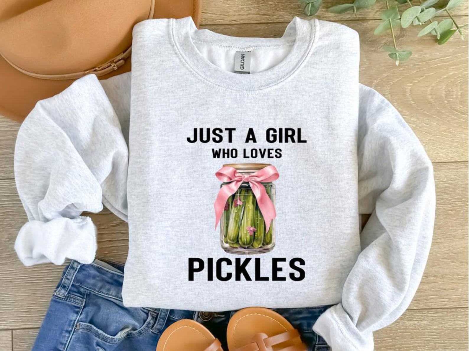 Just a Girl Who Loves Pickles Shirt, Funny Pickle Sweatshirt,Pickle Lover Gift, Birthday Shirt, Girls Pickle Shirt 3