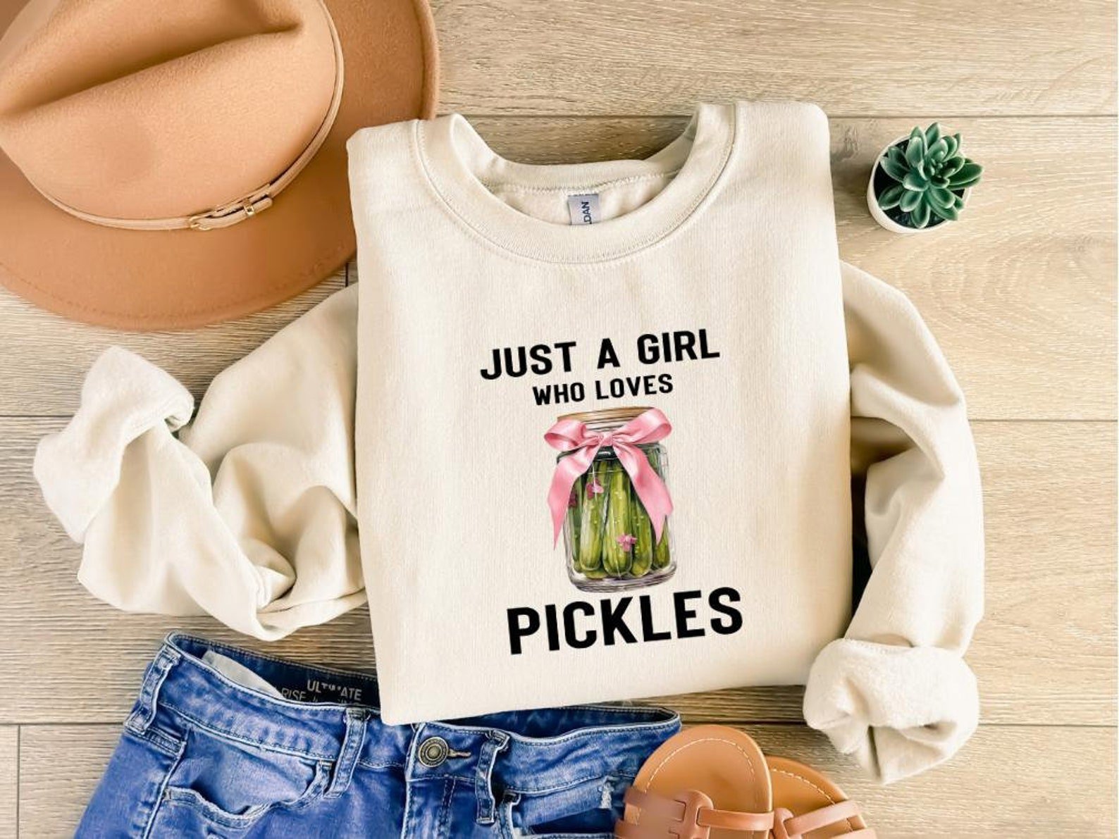 Just a Girl Who Loves Pickles Shirt, Funny Pickle Sweatshirt,Pickle Lover Gift, Birthday Shirt, Girls Pickle Shirt 1