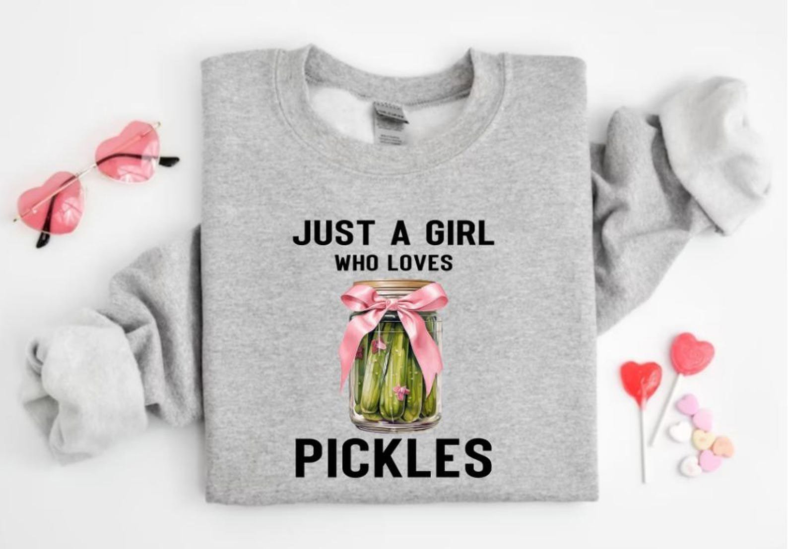 Just a Girl Who Loves Pickles Shirt, Funny Pickle Sweatshirt,Pickle Lover Gift, Birthday Shirt, Girls Pickle Shirt 6