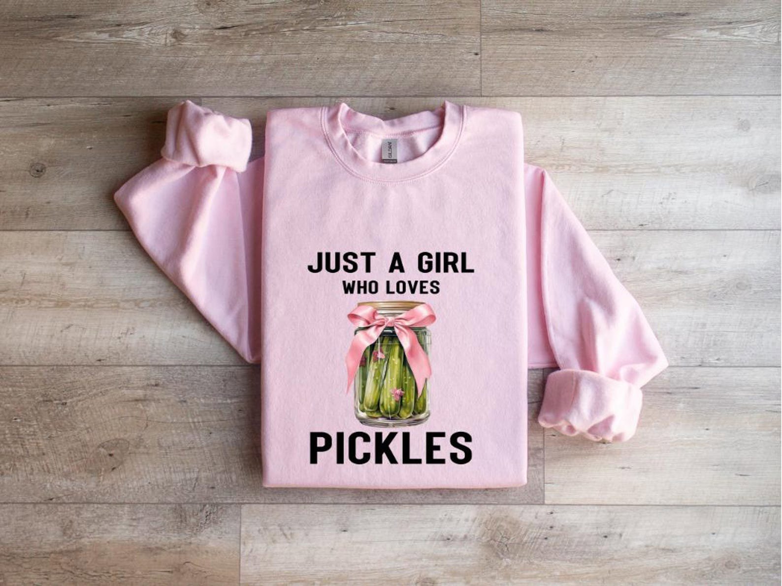 Just a Girl Who Loves Pickles Shirt, Funny Pickle Sweatshirt,Pickle Lover Gift, Birthday Shirt, Girls Pickle Shirt 5