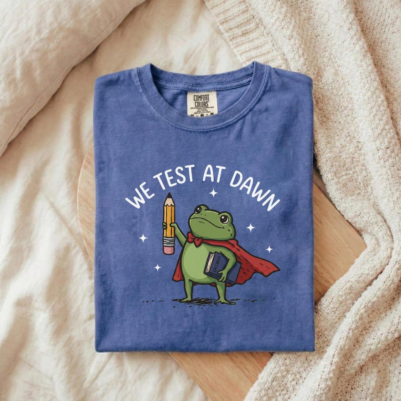 We Test At Dawn TShirt, Back to School Gift, Teacher Student Humor T-Shirt, Funny Student Frog Shirt, Cute School Shirt 2