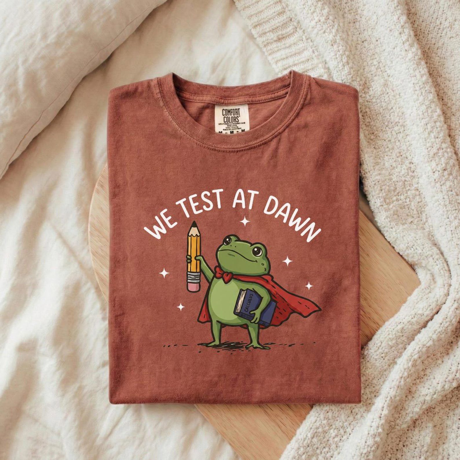 We Test At Dawn TShirt, Back to School Gift, Teacher Student Humor T-Shirt, Funny Student Frog Shirt, Cute School Shirt 3