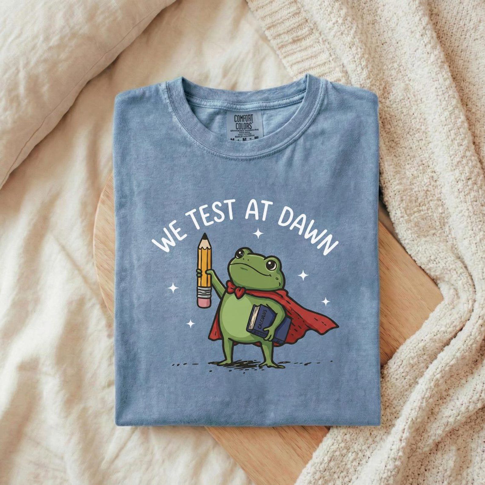 We Test At Dawn TShirt, Back to School Gift, Teacher Student Humor T-Shirt, Funny Student Frog Shirt, Cute School Shirt 4