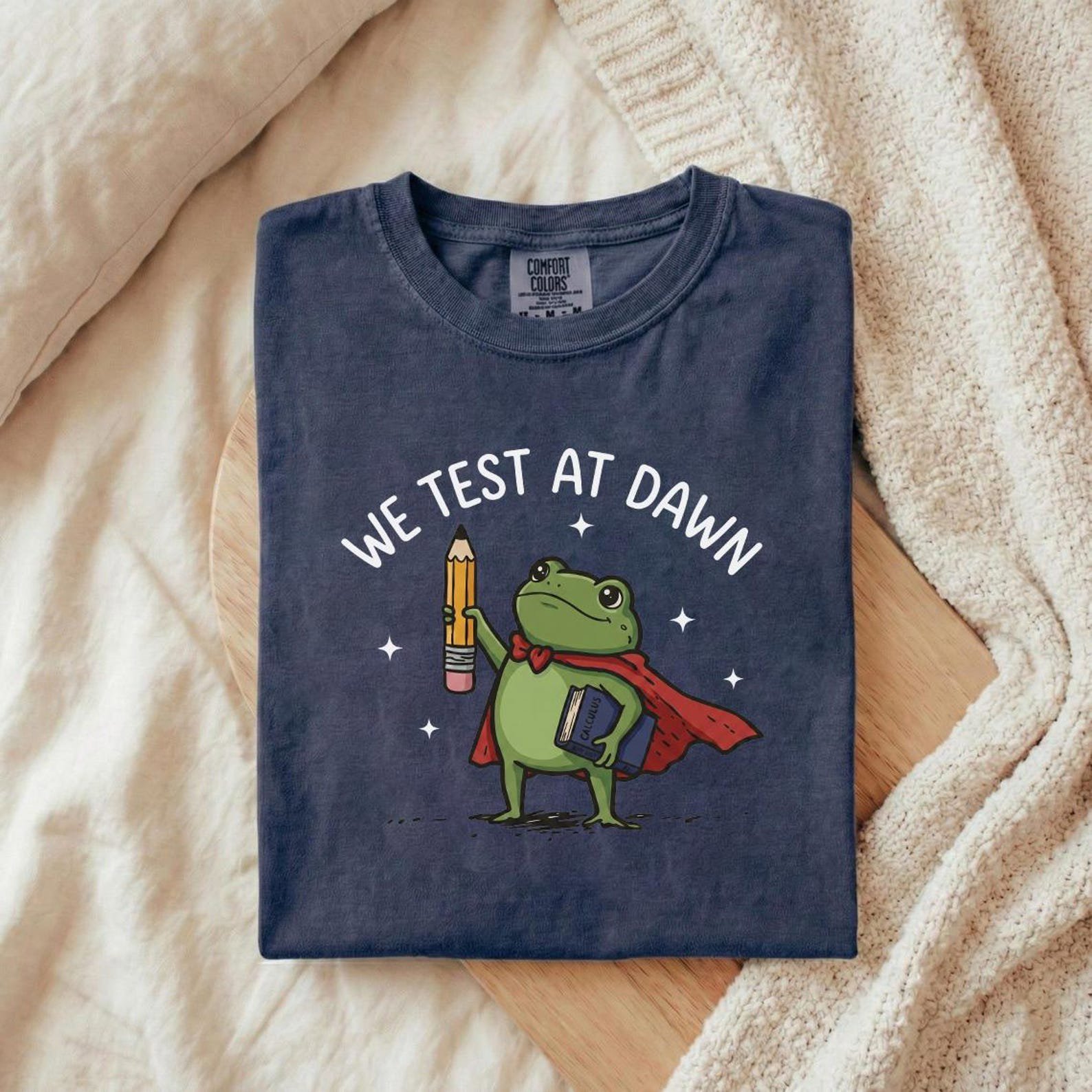 We Test At Dawn TShirt, Back to School Gift, Teacher Student Humor T-Shirt, Funny Student Frog Shirt, Cute School Shirt 5