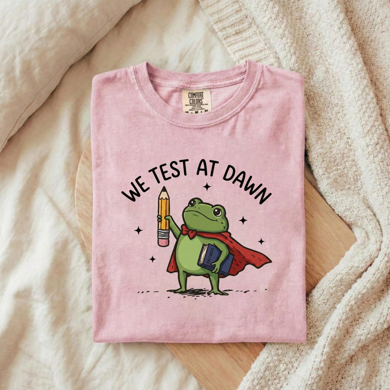 We Test At Dawn TShirt, Back to School Gift, Teacher Student Humor T-Shirt, Funny Student Frog Shirt, Cute School Shirt 7