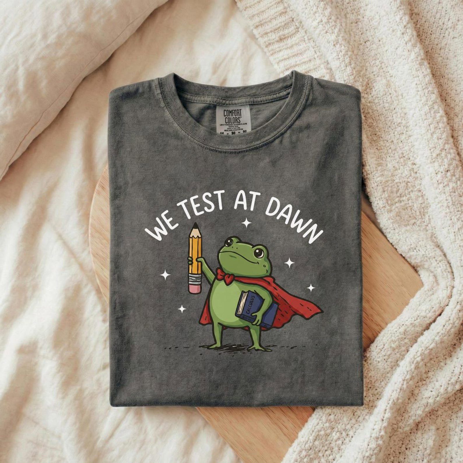 We Test At Dawn TShirt, Back to School Gift, Teacher Student Humor T-Shirt, Funny Student Frog Shirt, Cute School Shirt 8