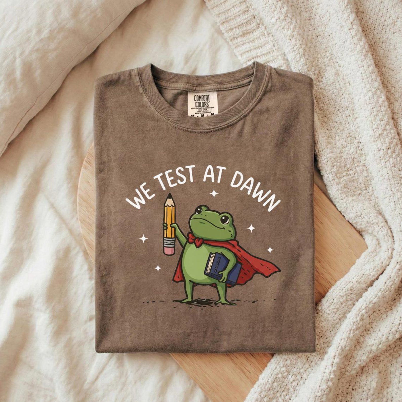 We Test At Dawn TShirt, Back to School Gift, Teacher Student Humor T-Shirt, Funny Student Frog Shirt, Cute School Shirt 9