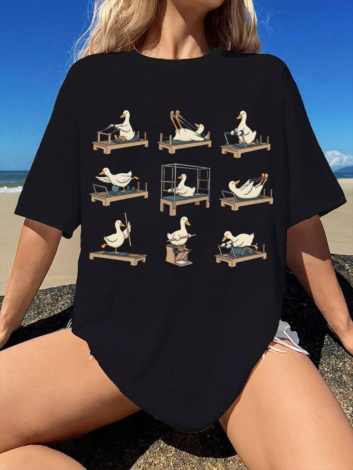 Pilates Girl Shirt Funny Goose Tee, Reformer Pilates Tshirt, Trendy Workout Shirt, Cute Fitness Aesthetic Tee 7