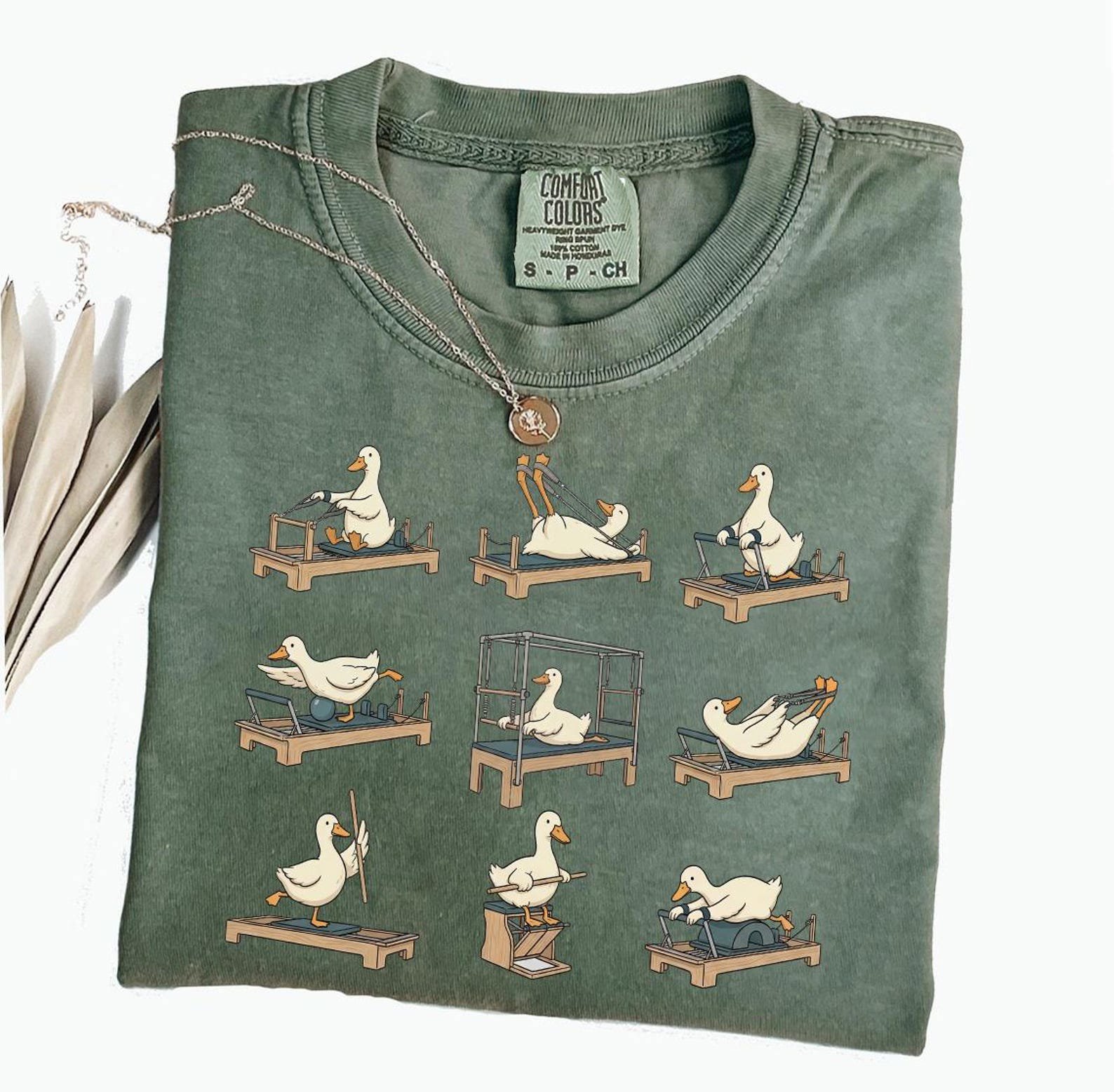 Pilates Girl Shirt Funny Goose Tee, Reformer Pilates Tshirt, Trendy Workout Shirt, Cute Fitness Aesthetic Tee 8