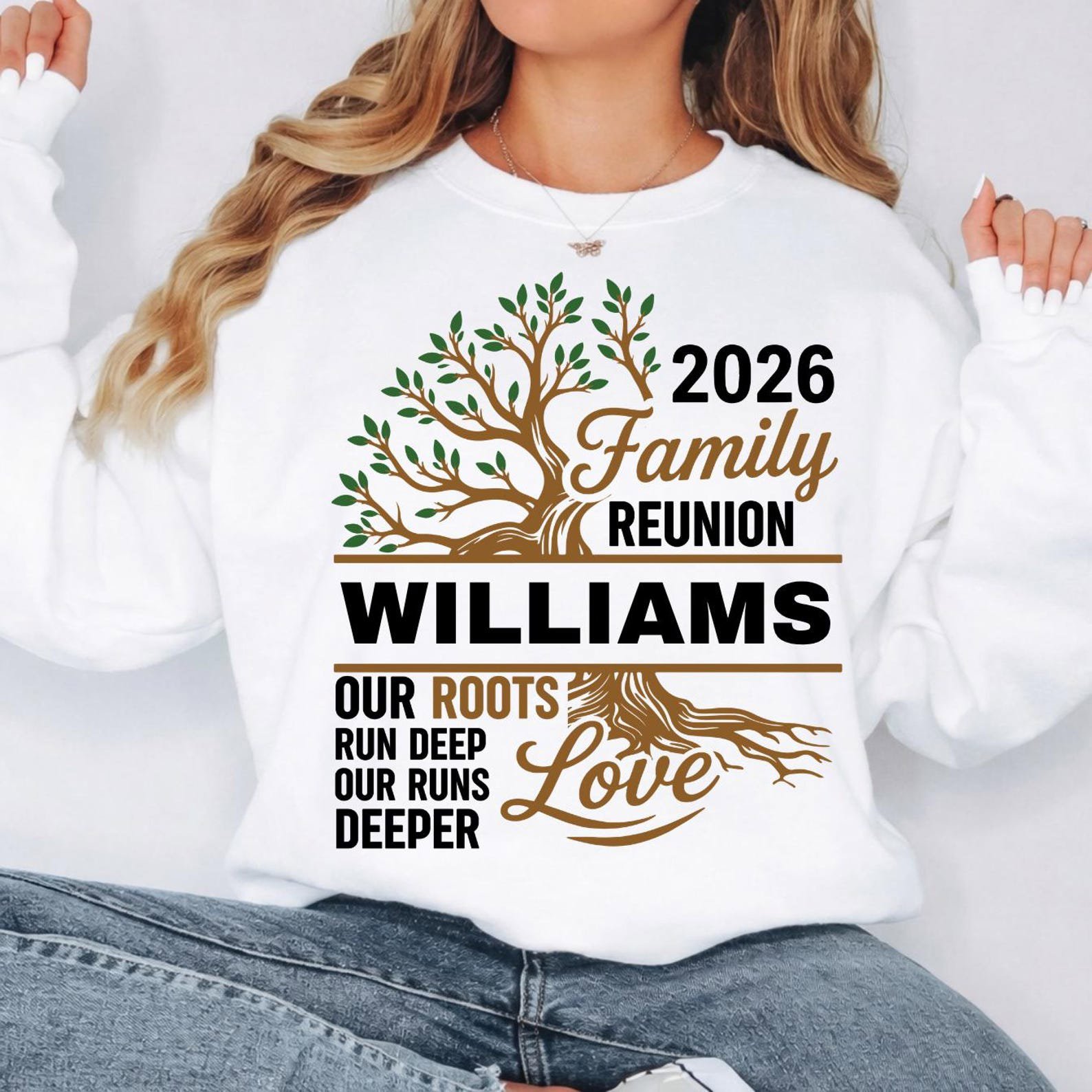 Custom Family Reunion Shirts 2026, Personalized Matching Tree of Life Group sweatshirts 1