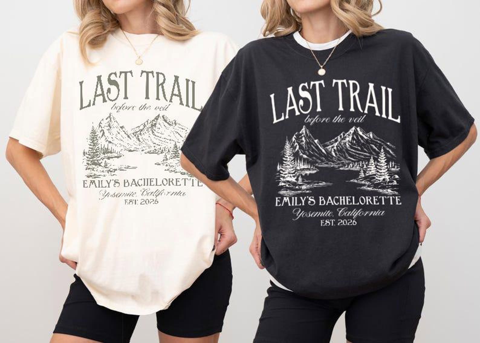 Last Trail Before the Veil Shirt, Hiking Bachelorette Tee, Mountain Bride Tshirt, Camp Bride Shirt, Outdoor Bridal Party Tee 2