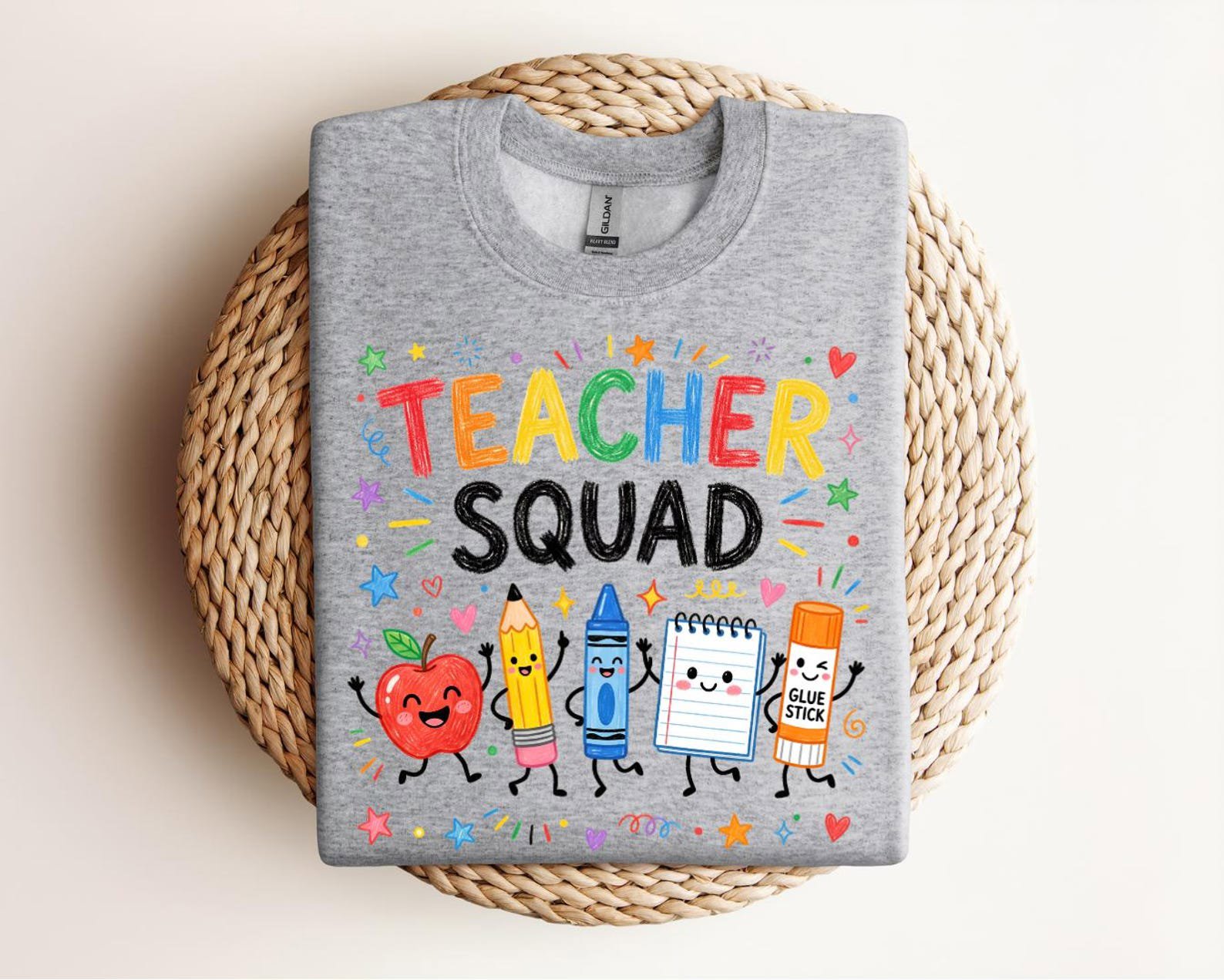 Cute Teacher Squad Shirts, Matching School Staff Tees, Colorful Back to School Outfits, First Day Team Apparel 4