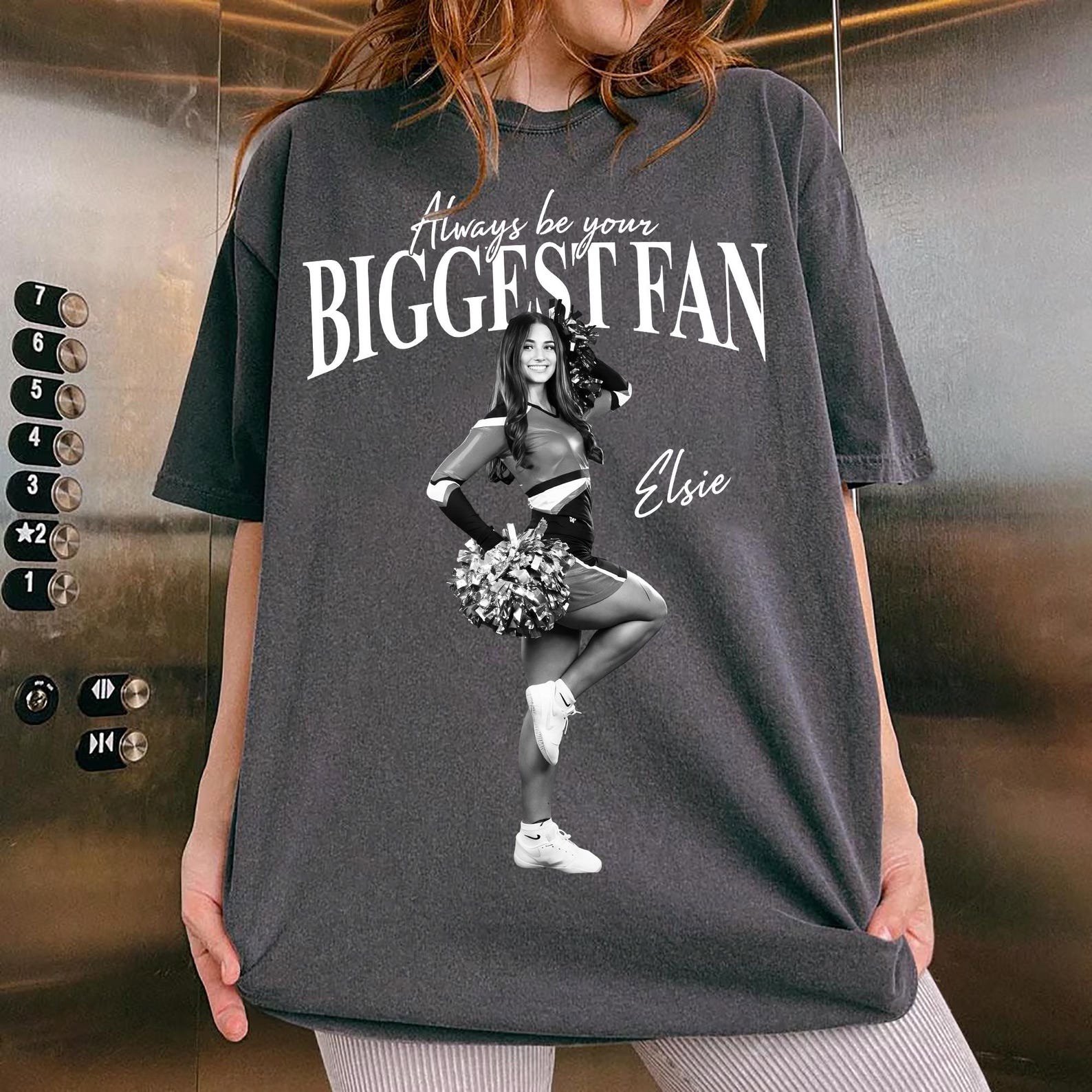 I’ll Always Be Your Biggest Fan Shirt, Custom Sports Mom Tee, Personalized Player Photo Tshirt, Football Baseball Mom Shirt 1