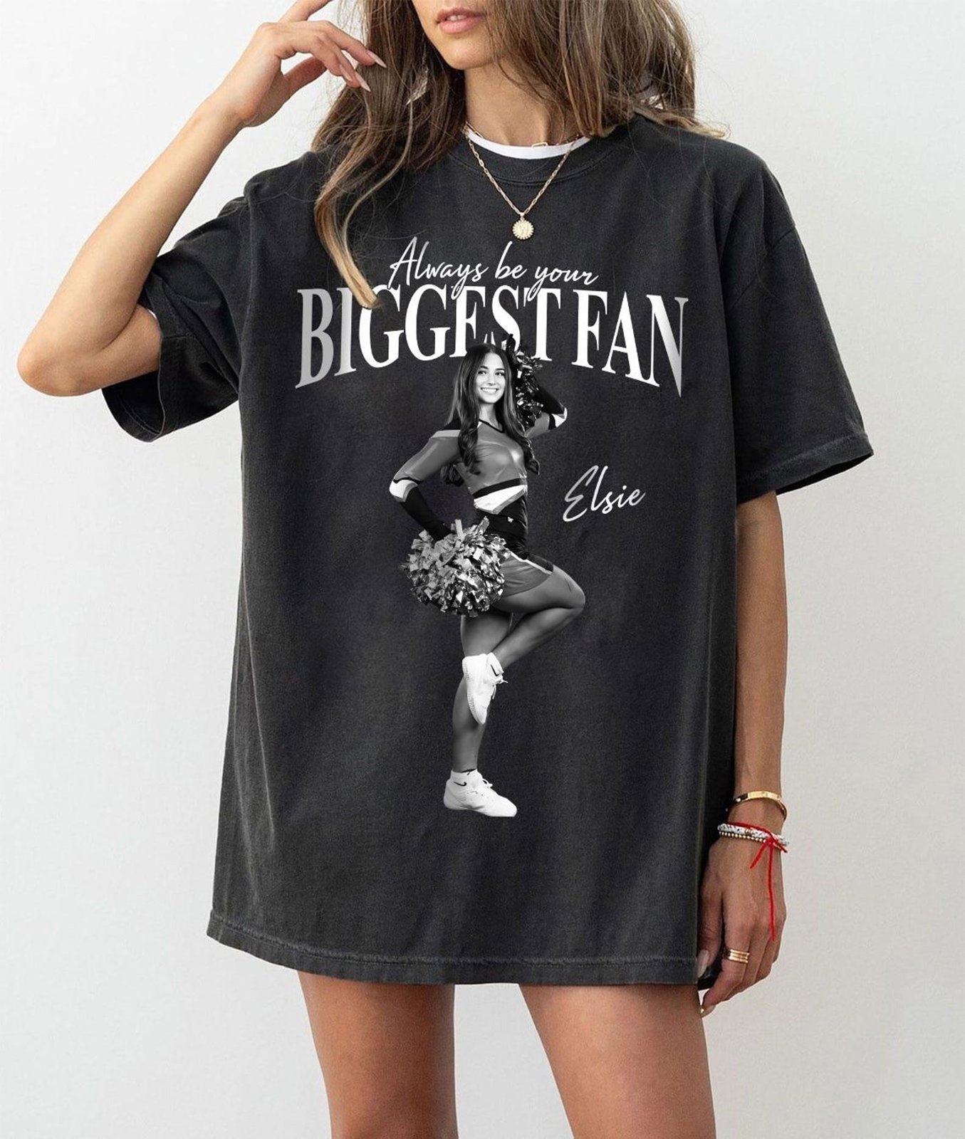 I’ll Always Be Your Biggest Fan Shirt, Custom Sports Mom Tee, Personalized Player Photo Tshirt, Football Baseball Mom Shirt 4